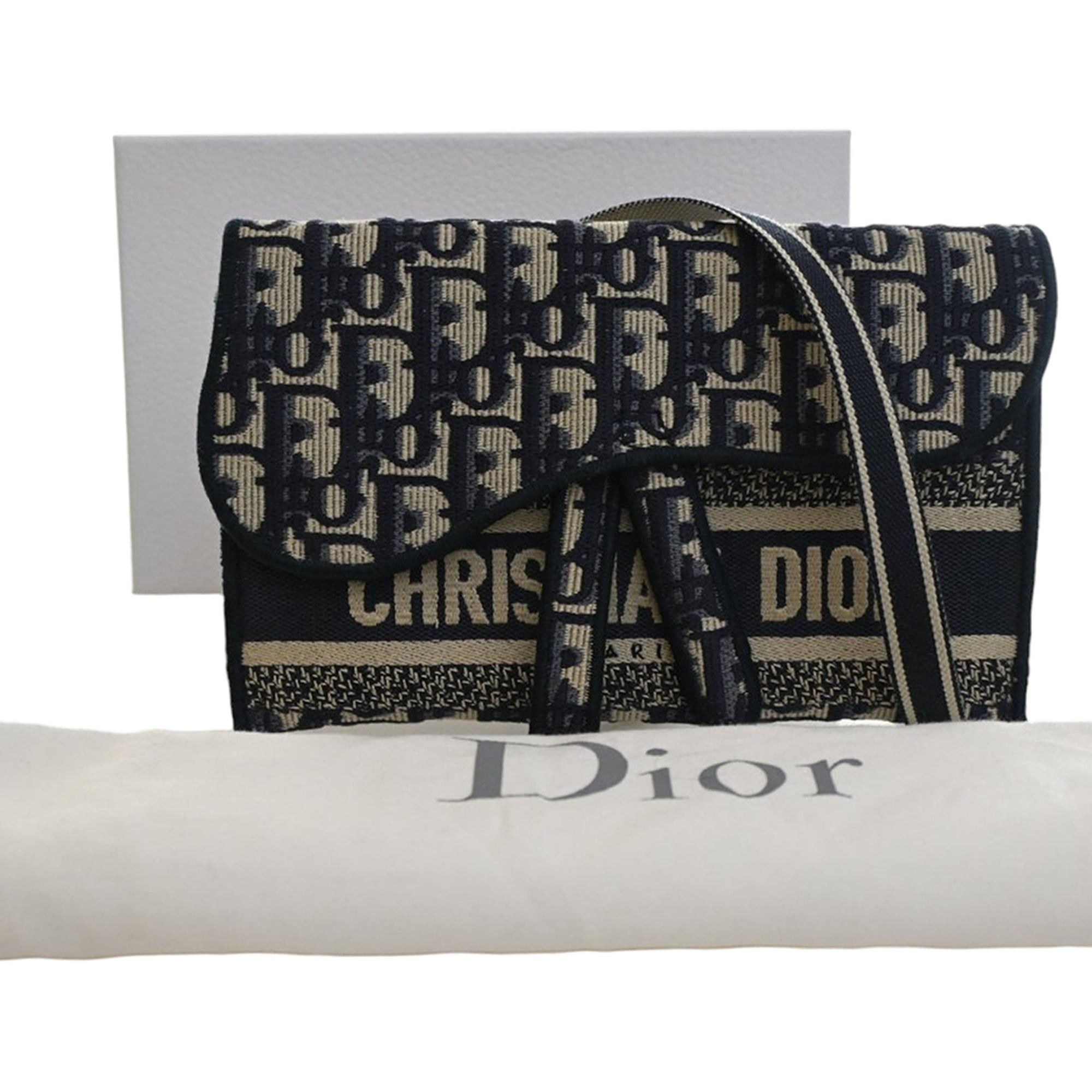 Dior Oblique Canvas Embroidered Saddle Slim Belt Pouch Size ONE SIZE - 12 Thumbnail
