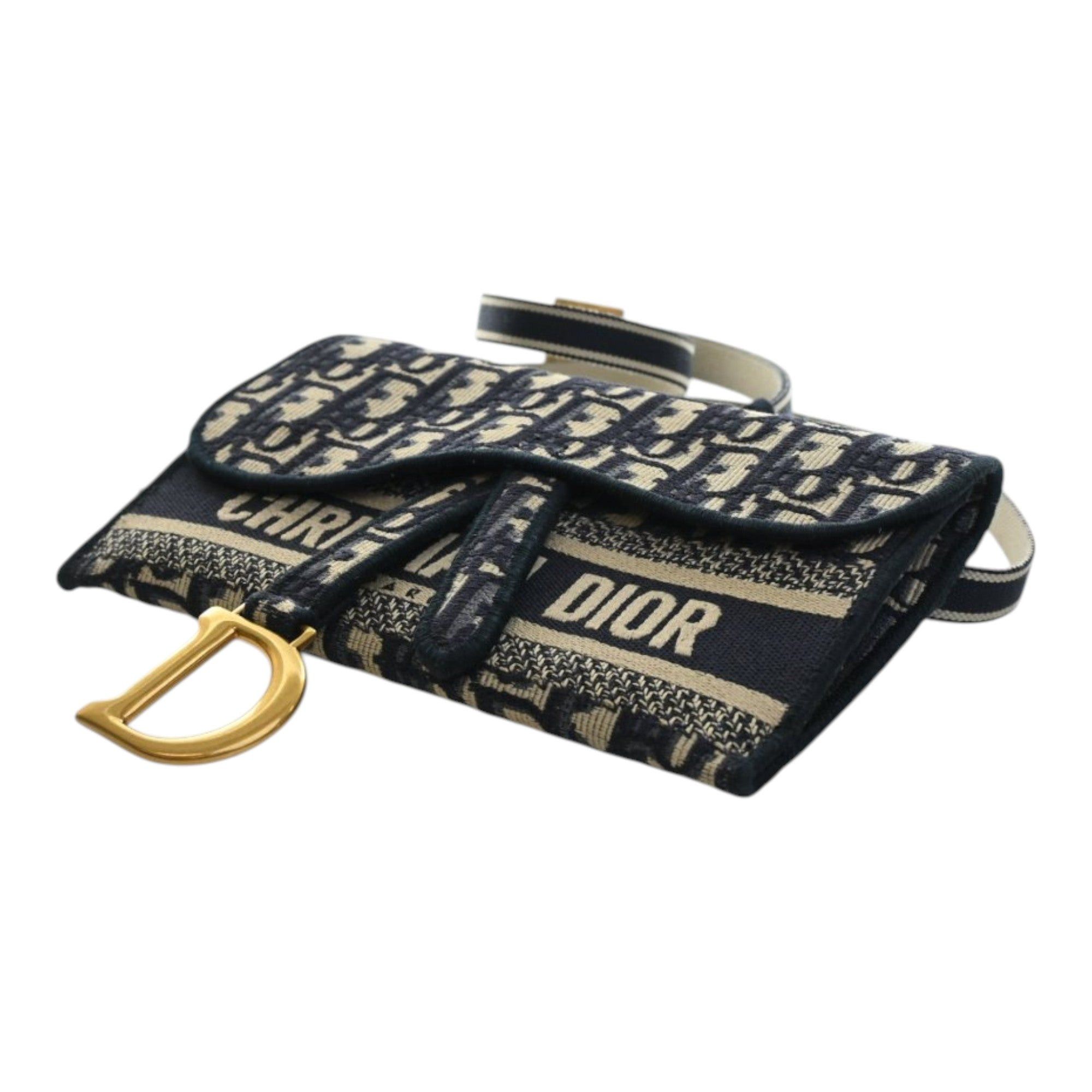 Dior Oblique Canvas Embroidered Saddle Slim Belt Pouch Size ONE SIZE - 10 Thumbnail