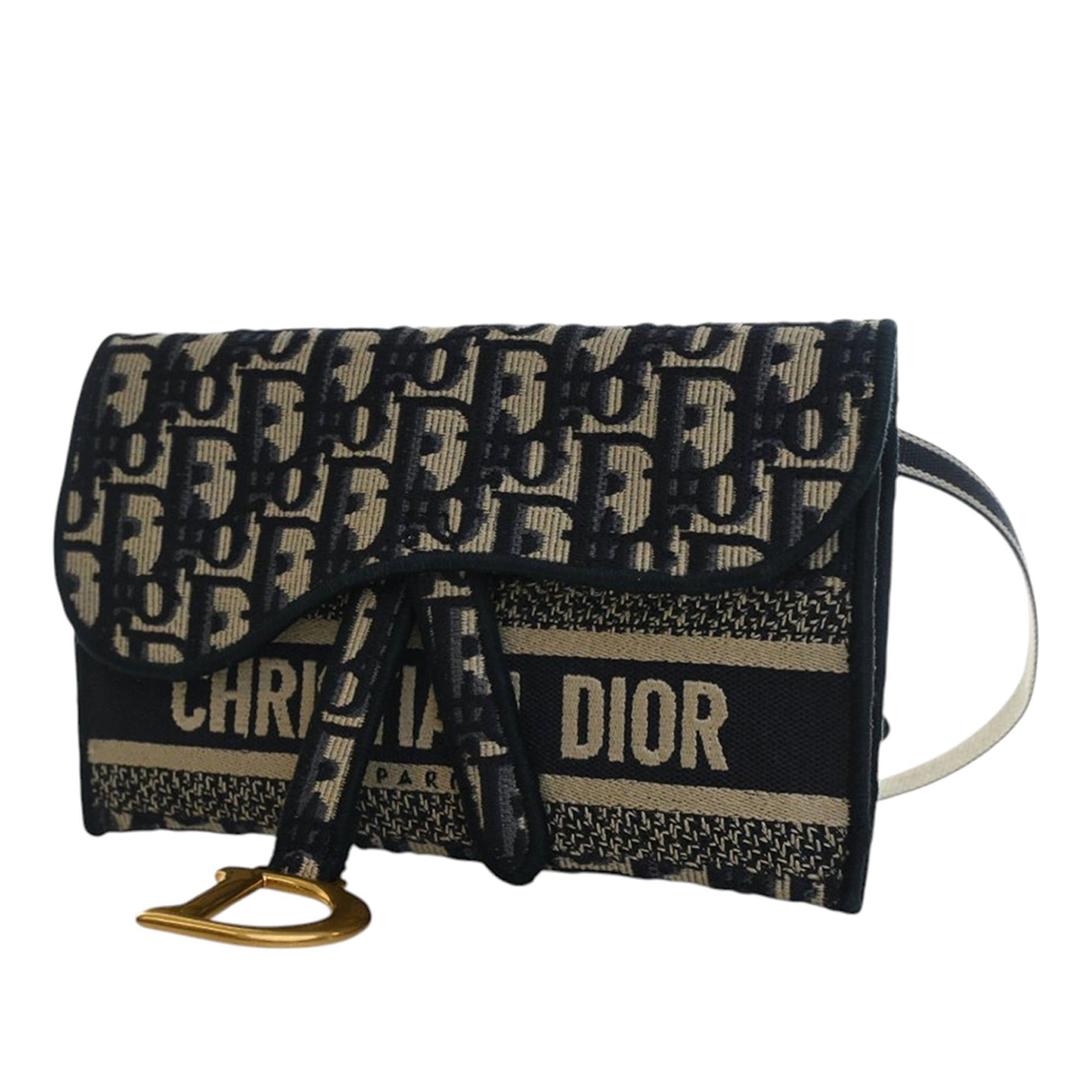 Dior Oblique Canvas Embroidered Saddle Slim Belt Pouch Size ONE SIZE - 3 Thumbnail