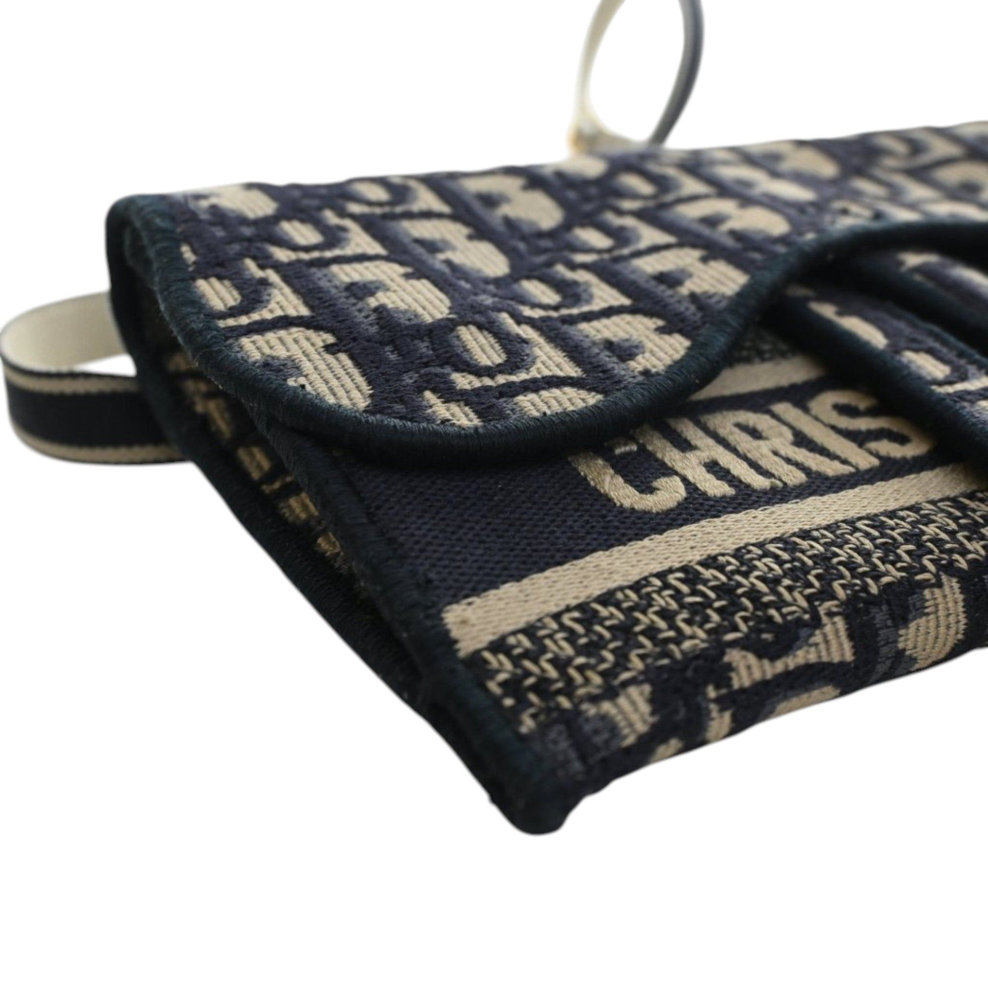 Dior Oblique Canvas Embroidered Saddle Slim Belt Pouch Size ONE SIZE - 7 Thumbnail