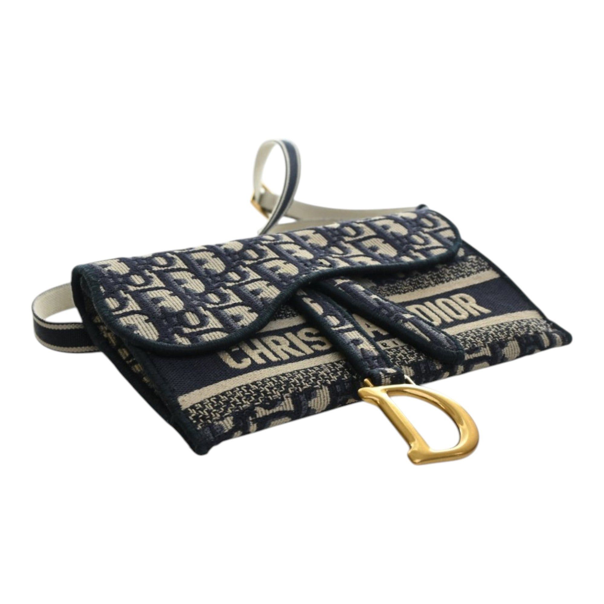 Dior Oblique Canvas Embroidered Saddle Slim Belt Pouch Size ONE SIZE - 9 Thumbnail