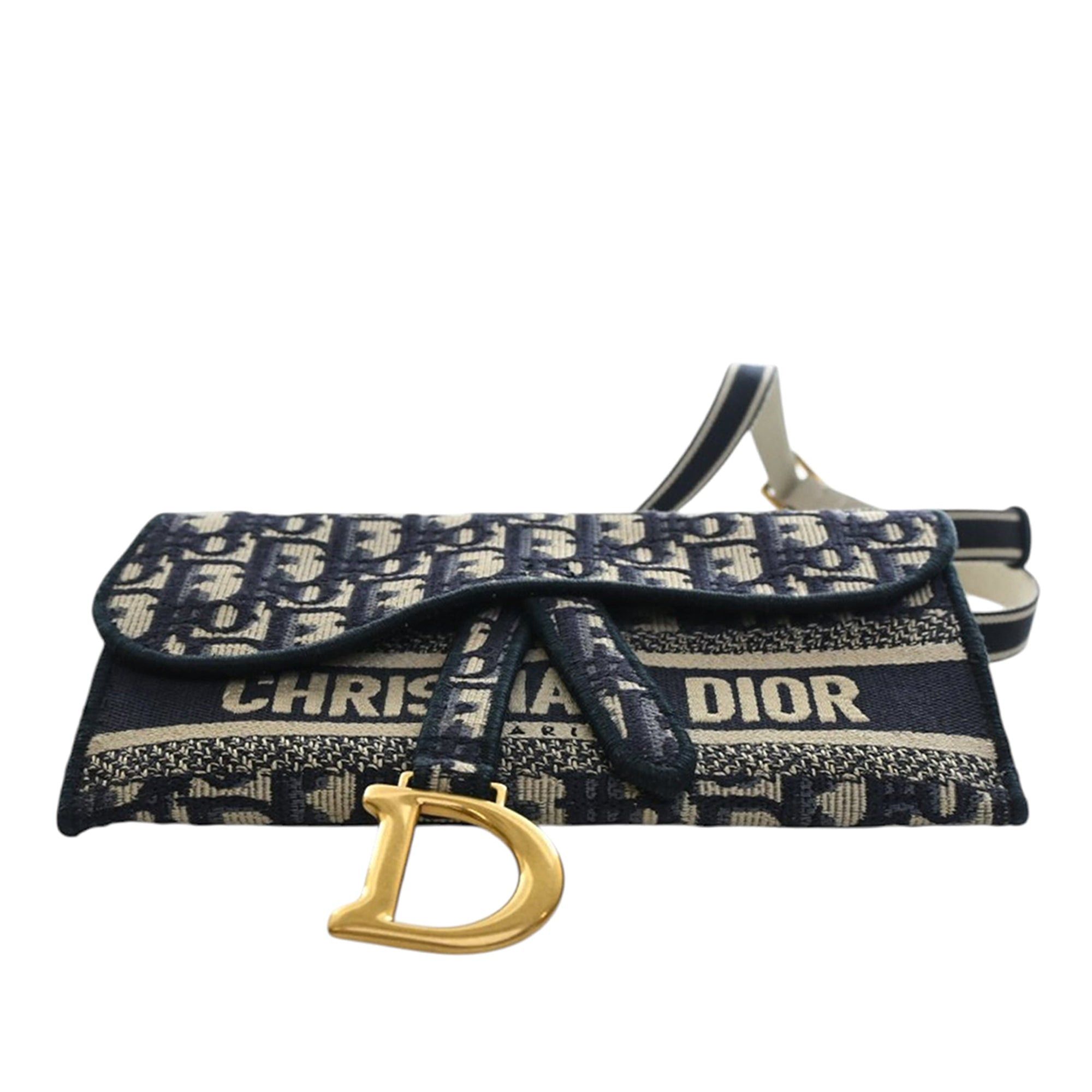 Dior Oblique Canvas Embroidered Saddle Slim Belt Pouch Size ONE SIZE - 5 Thumbnail