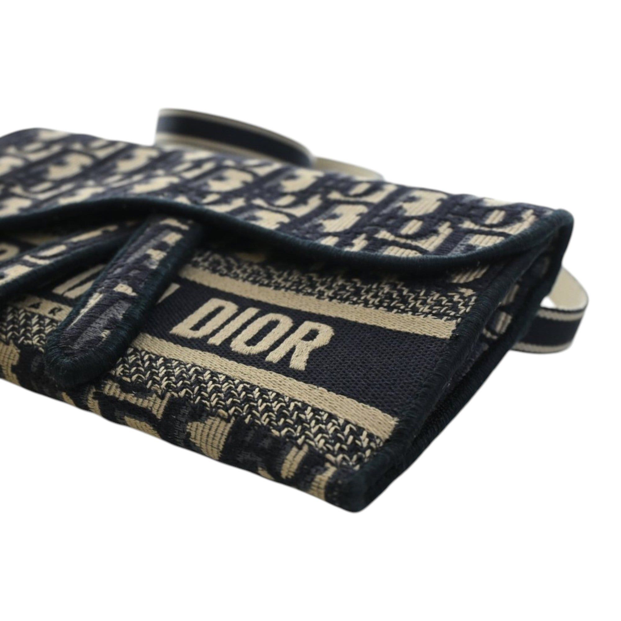 Dior Oblique Canvas Embroidered Saddle Slim Belt Pouch Size ONE SIZE - 8 Thumbnail