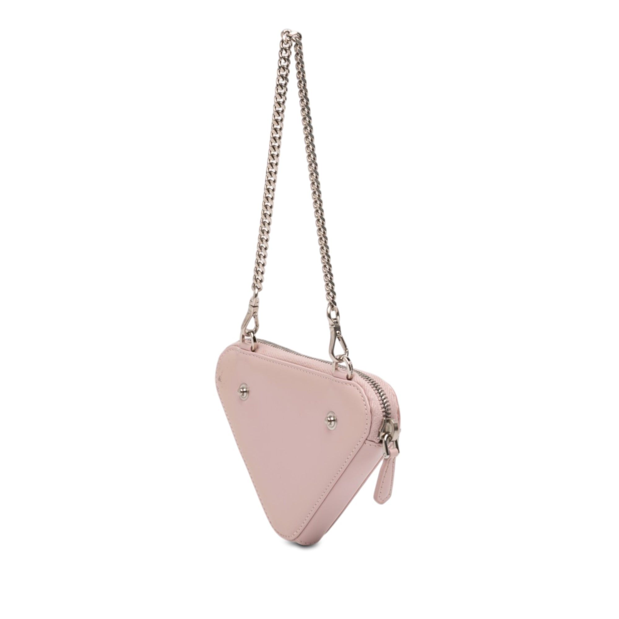 Prada Mini Crystal Embellished Satin and Leather Triangle Pouch Size ONE SIZE - 2 Thumbnail
