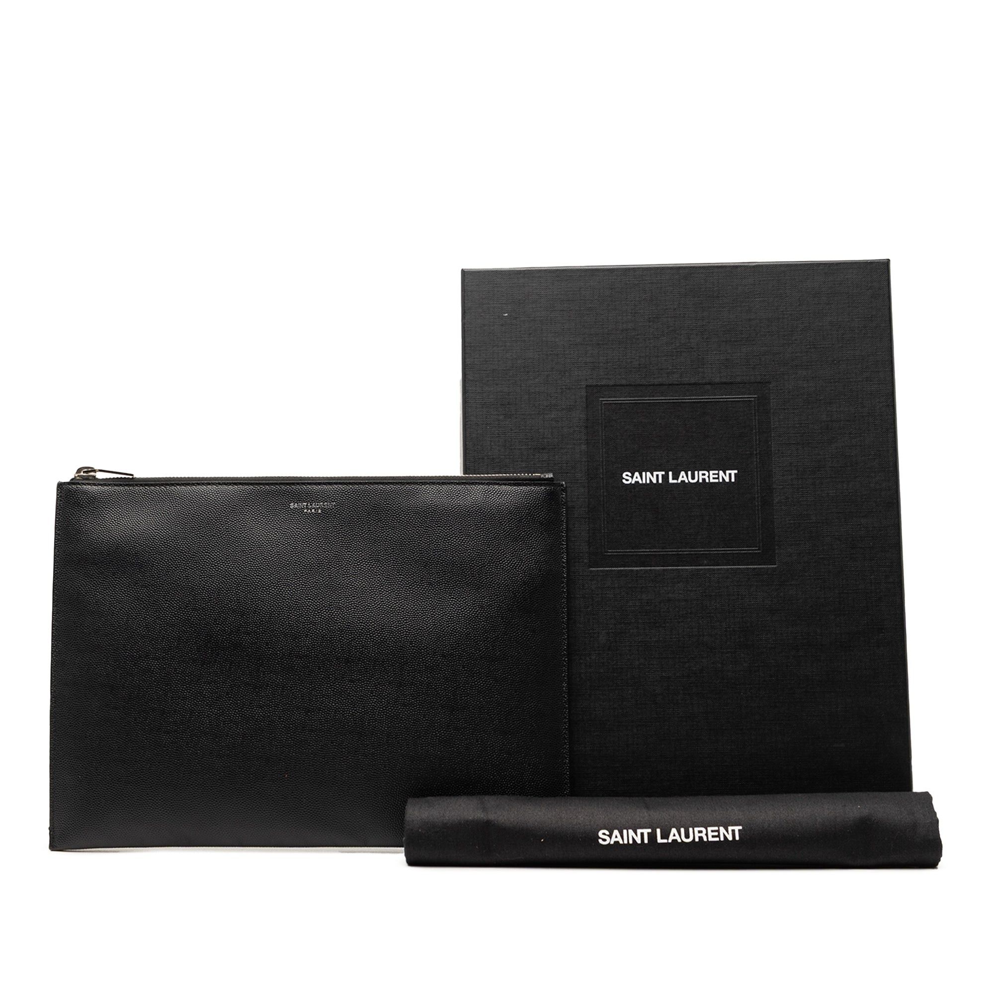 Saint Laurent Paris Grain De Poudre Zip Clutch Size ONE SIZE - 8 Thumbnail