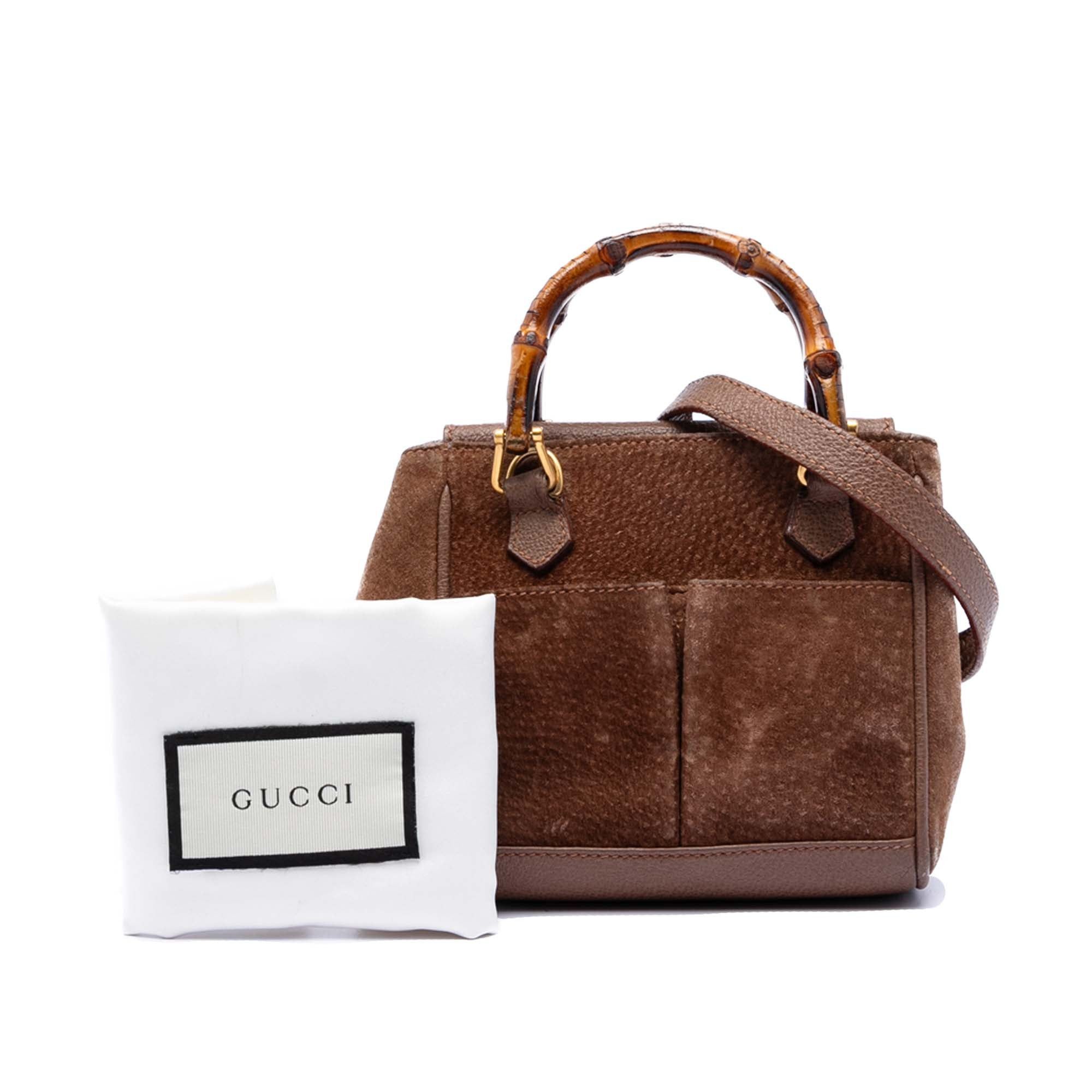 Gucci Mini Suede Bamboo Satchel Size ONE SIZE - 9 Thumbnail