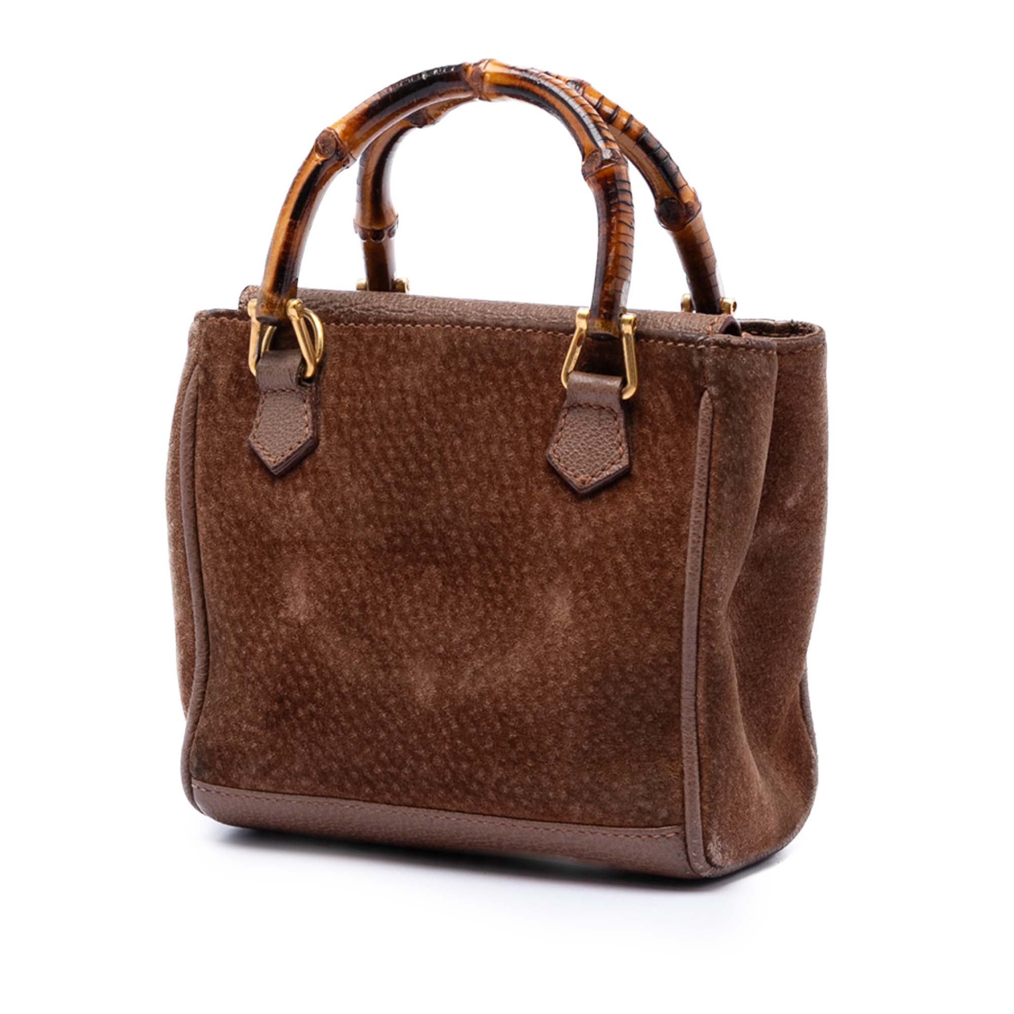 Gucci Mini Suede Bamboo Satchel Size ONE SIZE - 2 Thumbnail