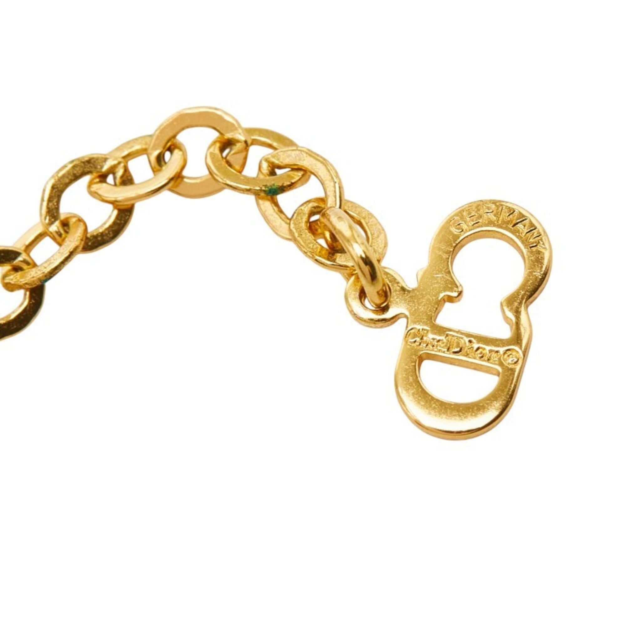 Dior Christian Dior Dior Large Chain Pendant Necklace with Gold Rhinestones, Plated, for Women Size ONE SIZE - 7 Thumbnail