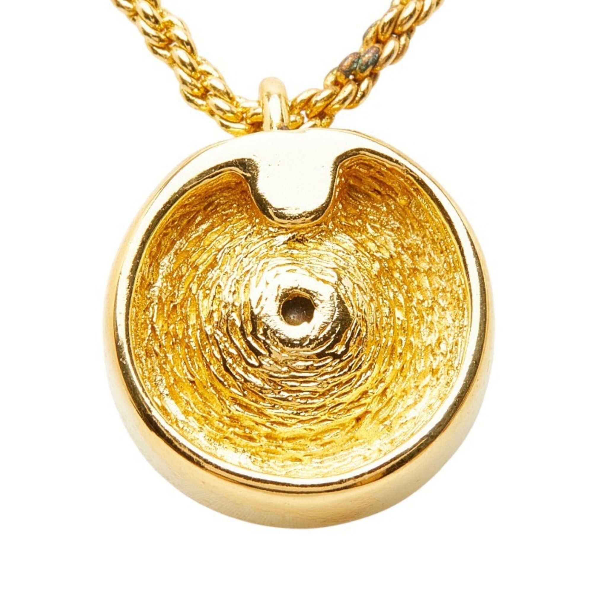 Dior Christian Dior Dior Large Chain Pendant Necklace with Gold Rhinestones, Plated, for Women Size ONE SIZE - 3 Thumbnail
