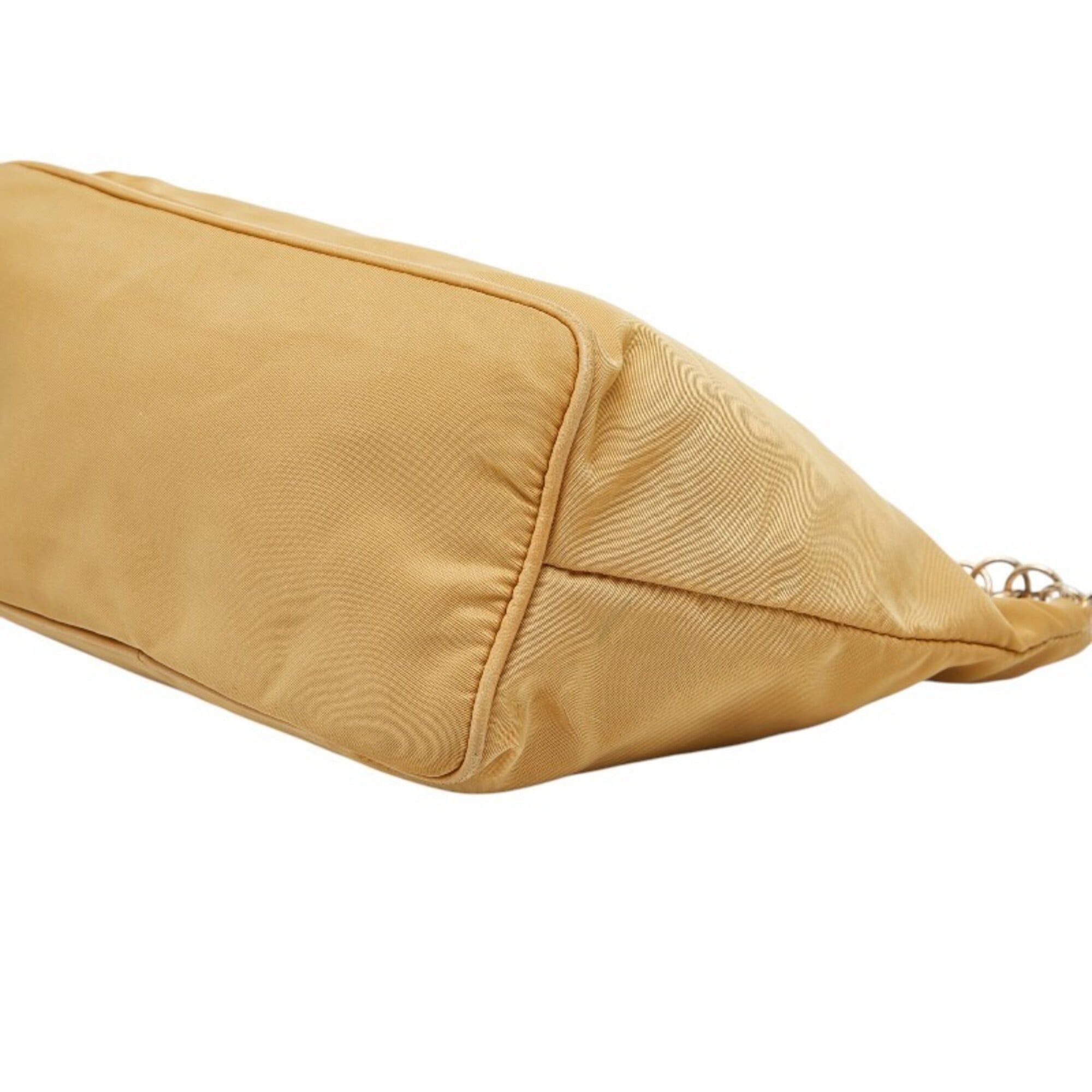Prada Prada Logo Chain One-Shoulder Bag, Beige Nylon Leather, Women's PRADA Size ONE SIZE - 4 Thumbnail