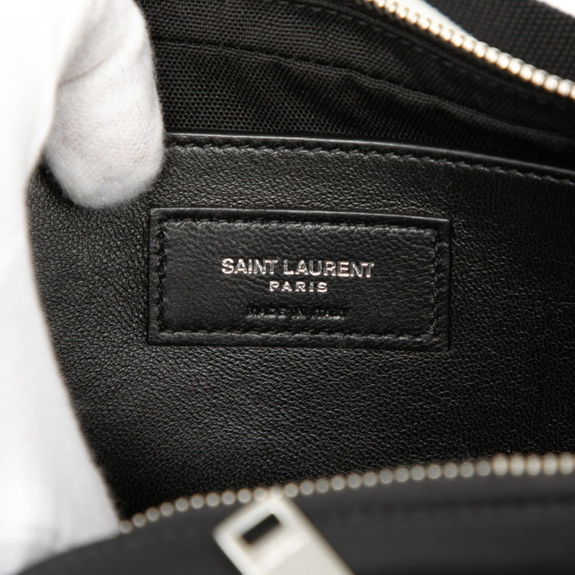 Saint Laurent Paris Saint Laurent Logo Shoulder Bag 712569 Black Nylon Patent Leather Women's SAINT LAURENT Size ONE SIZE - 5 Thumbnail