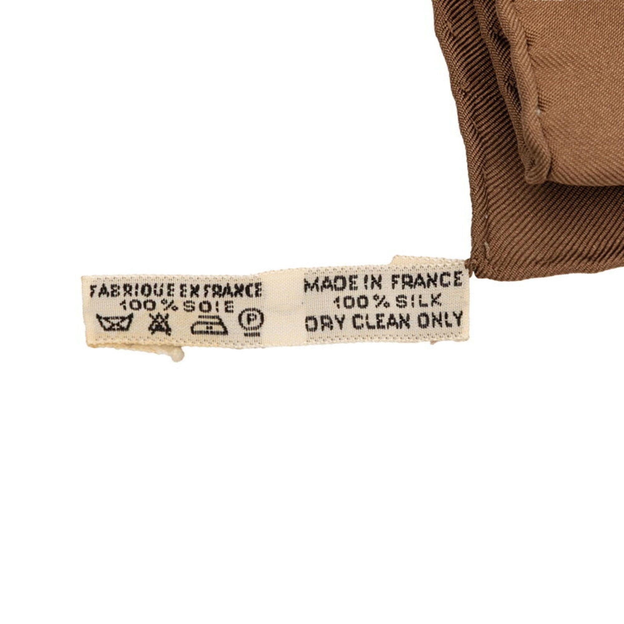 Hermes Hermes Carre 90 QALAMDAN Scarf/Muffler, Brown Multicolor Silk, Women's Size ONE SIZE - 7 Thumbnail