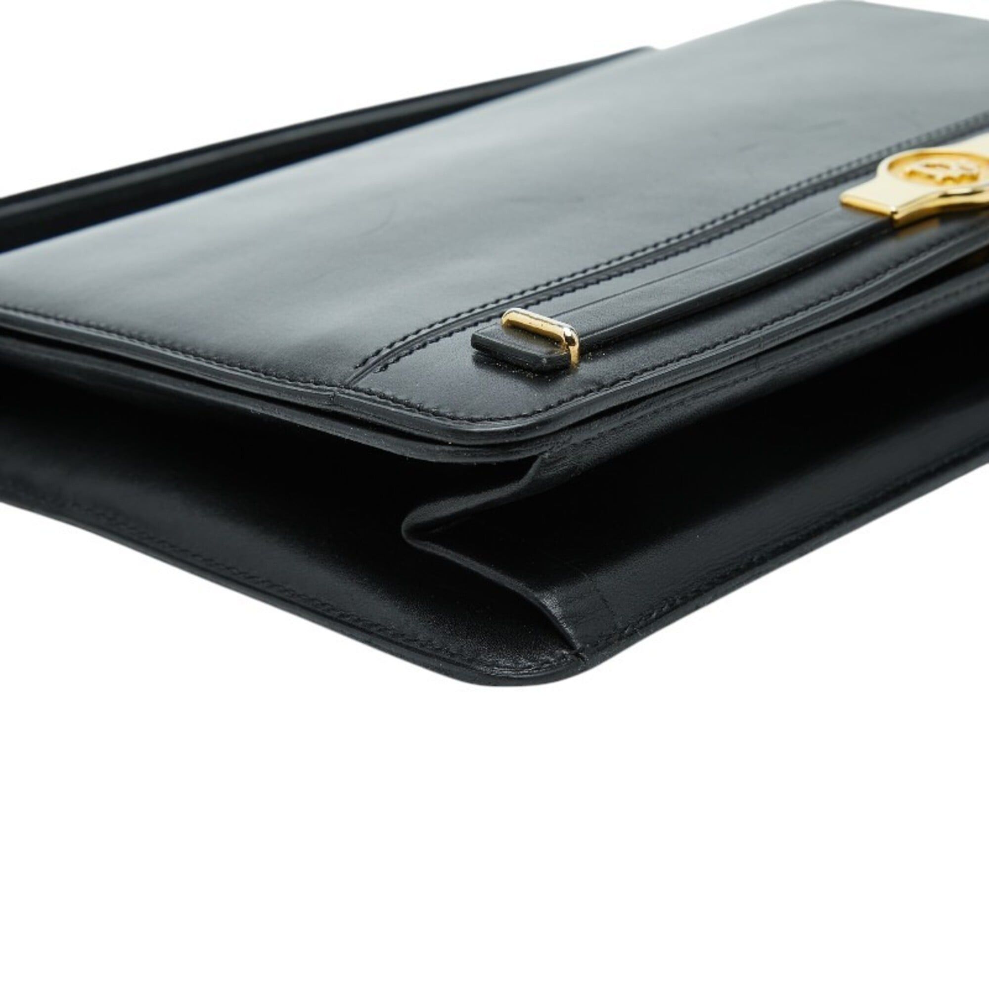 Dior Christian Dior Dior Logo One-Shoulder Bag, Black Leather, Women's Size ONE SIZE - 5 Thumbnail
