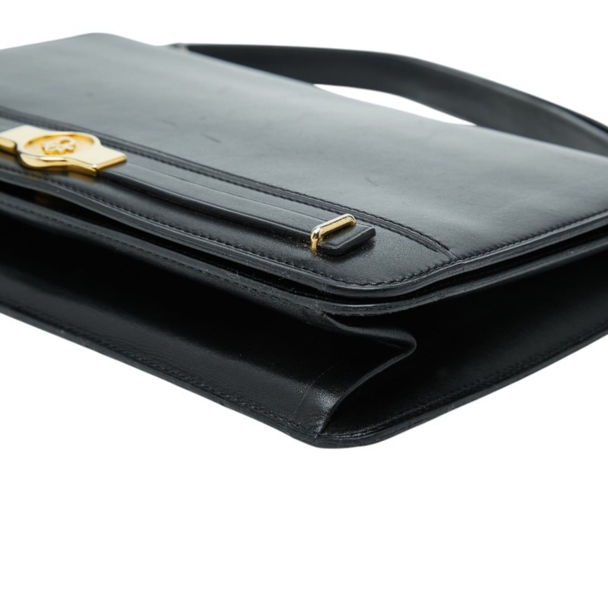 Dior Christian Dior Dior Logo One-Shoulder Bag, Black Leather, Women's Size ONE SIZE - 4 Thumbnail