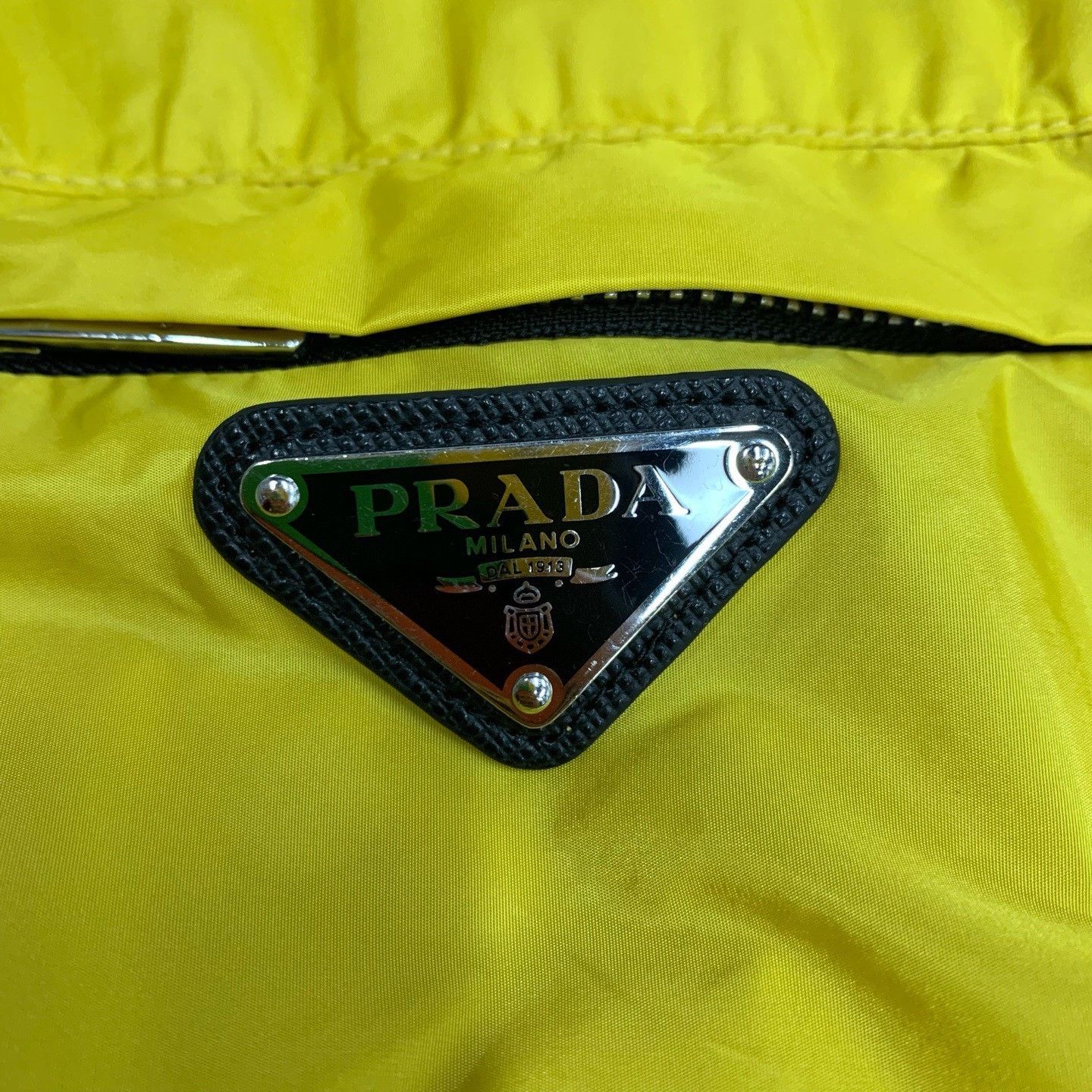 Prada Prada Yellow Triangle Logo Nylon Jacket Size US XL / EU 56 / 4 - 9 Thumbnail
