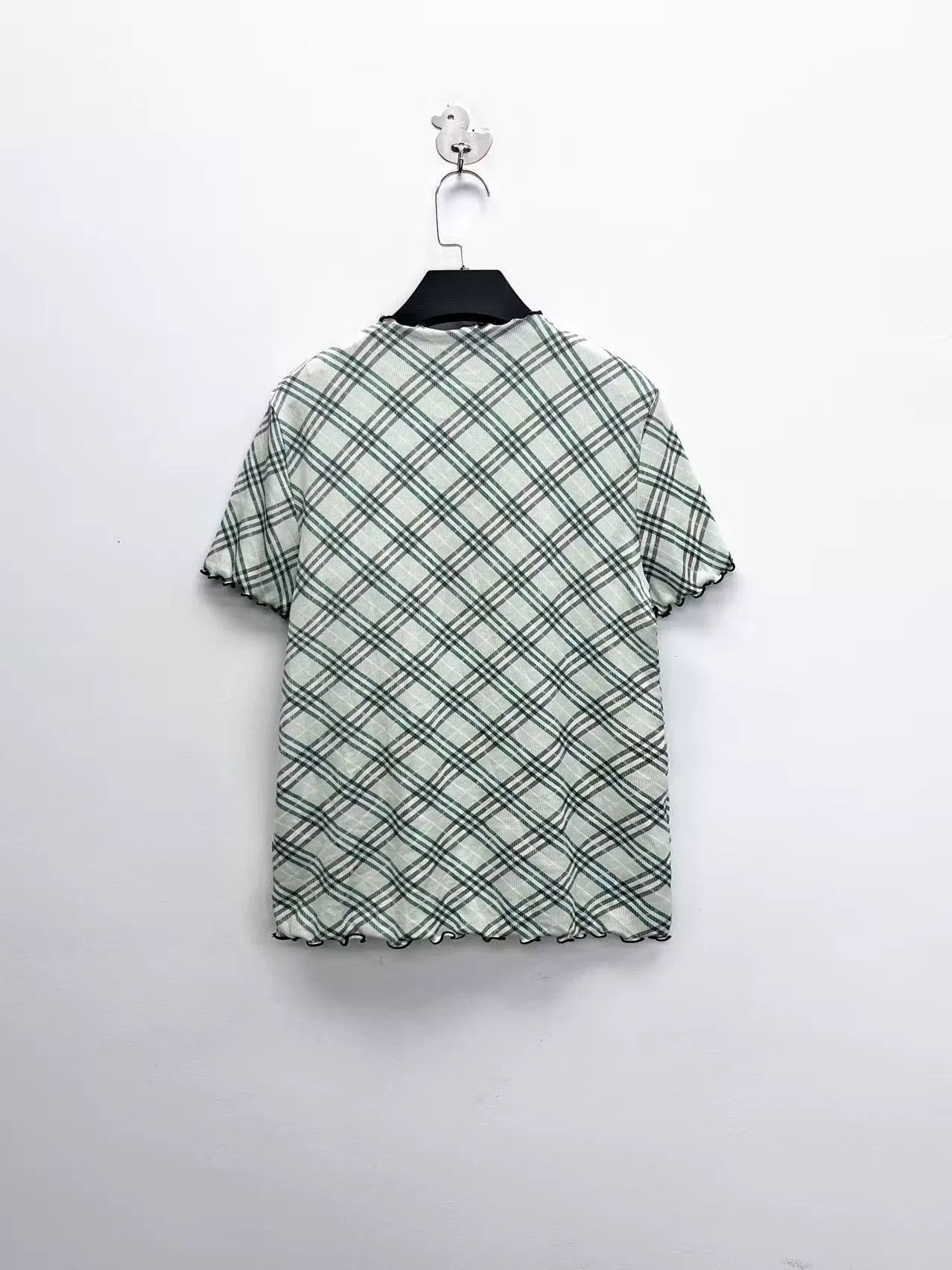 Burberry Burberry Plaid Ruffle Short-Sleeve Top Size M / US 6-8 / IT 42-44 - 2 Thumbnail