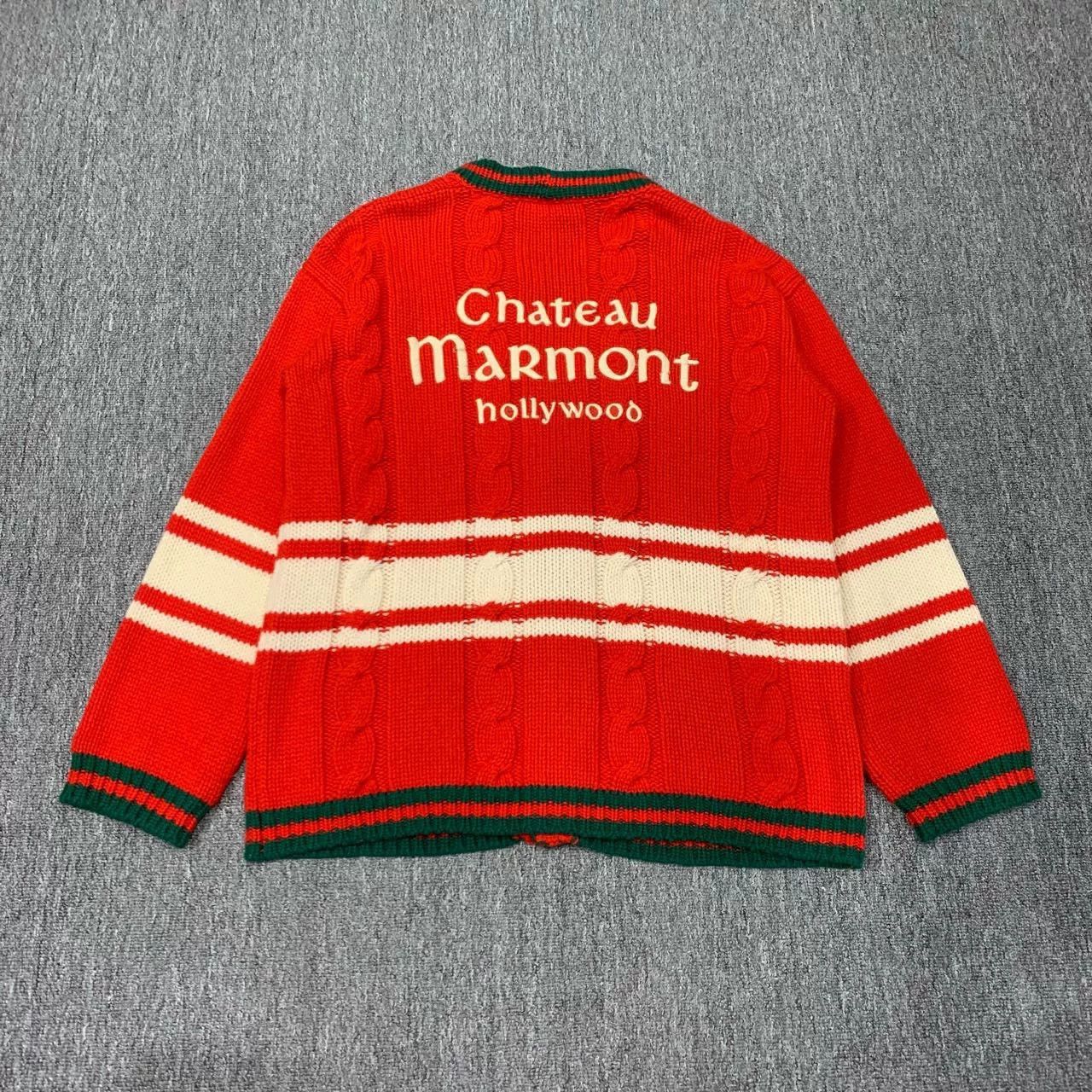 Gucci Gucci Red Slogan Knit Cardigan Size S / US 4 / IT 40 - 2 Thumbnail