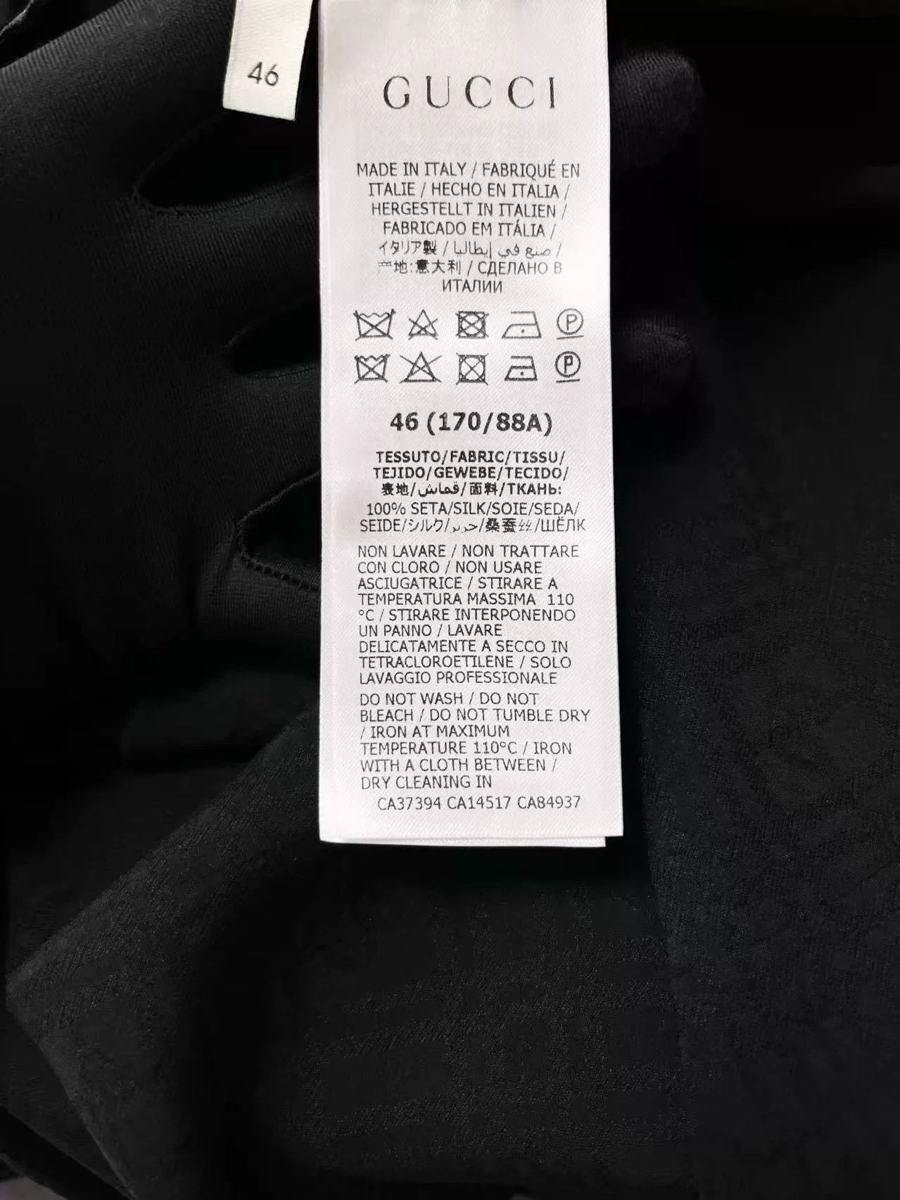 Gucci Gucci Black Silk Short-Sleeve Shirt Size US S / EU 44-46 / 1 - 5 Thumbnail