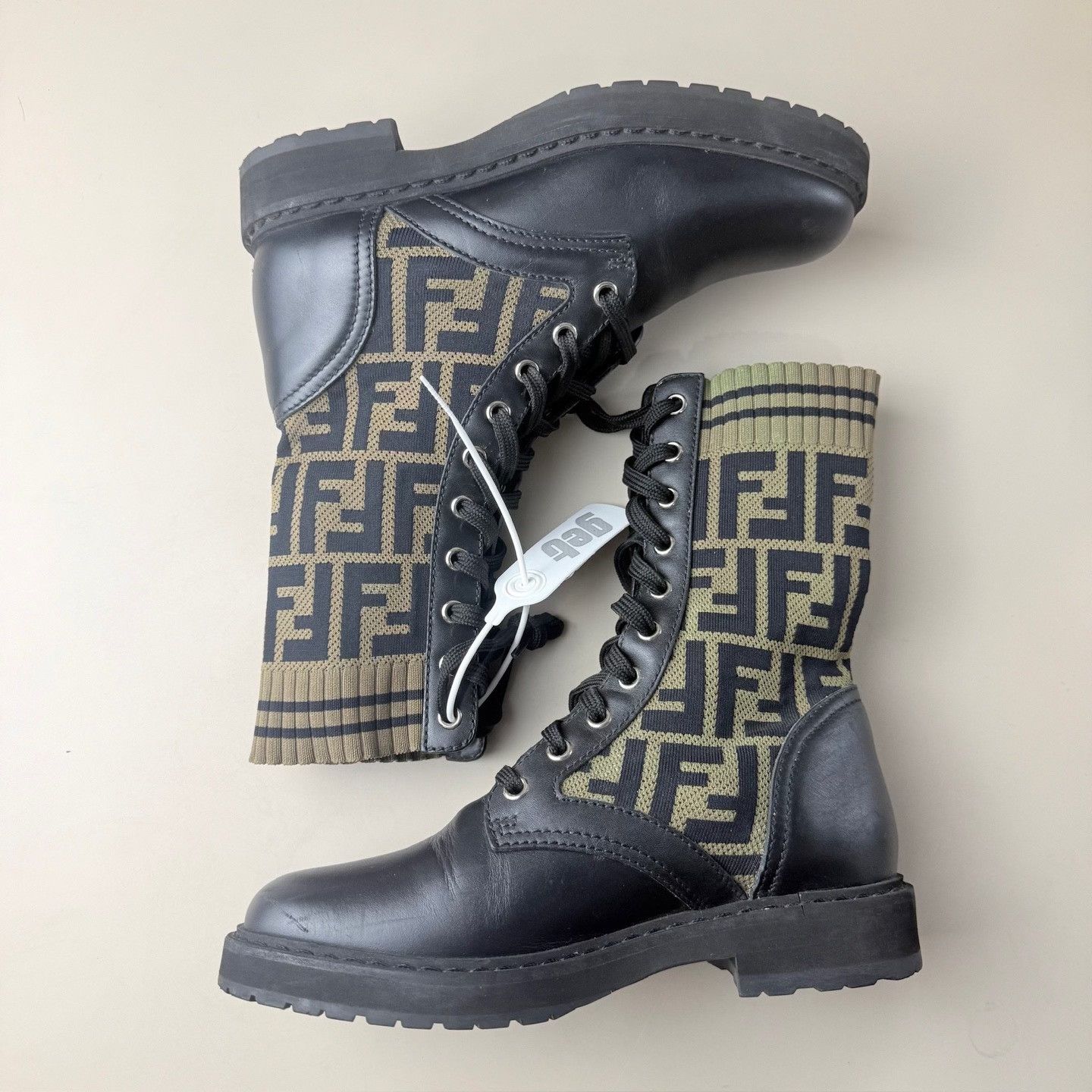 Fendi Fendi Black Brown F Print Short Boots Size US 4 / IT 34 - 5 Thumbnail