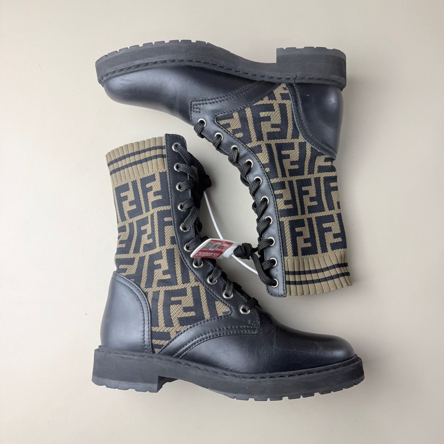 Fendi Fendi Black Brown F Print Short Boots Size US 4 / IT 34 - 4 Thumbnail
