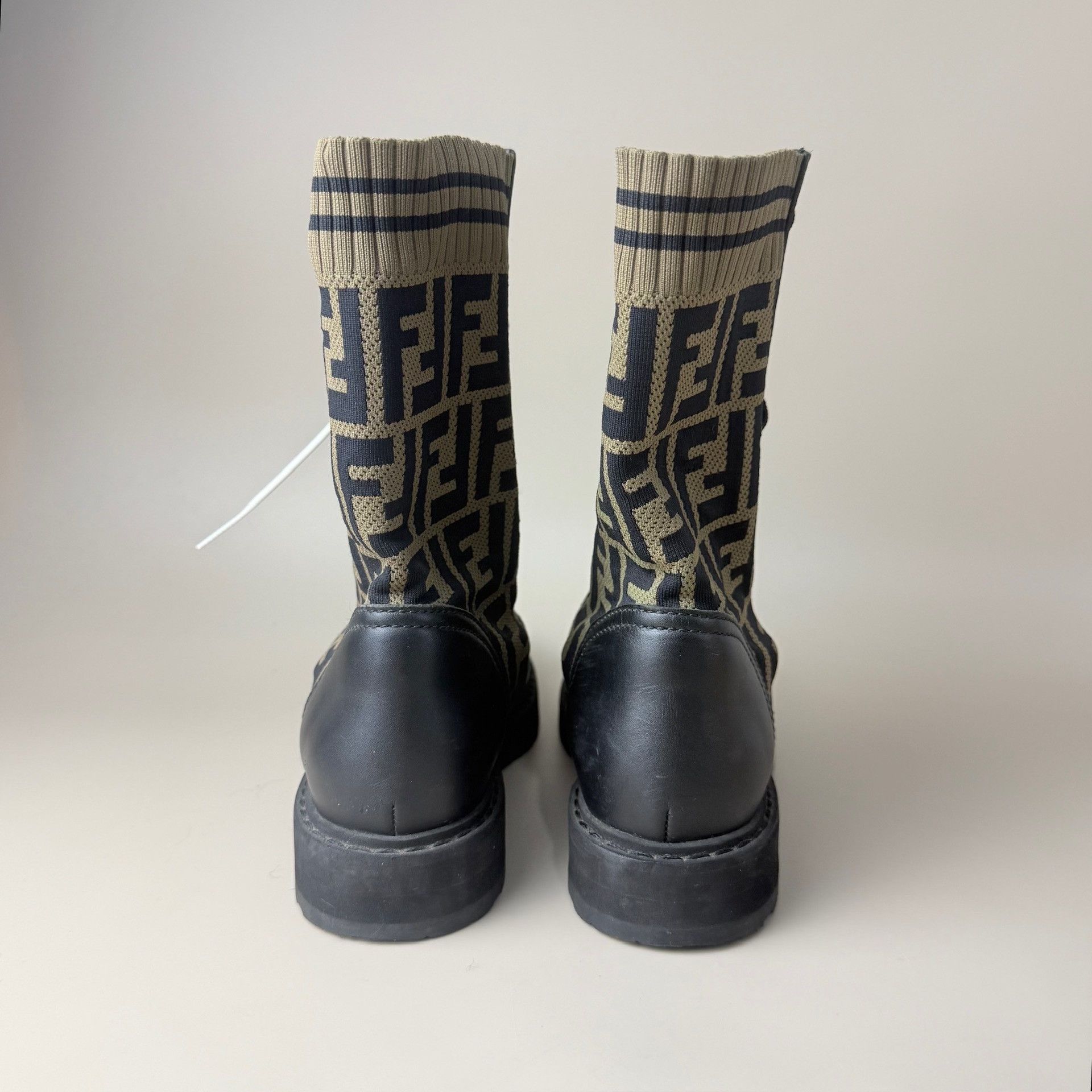 Fendi Fendi Black Brown F Print Short Boots Size US 4 / IT 34 - 3 Thumbnail