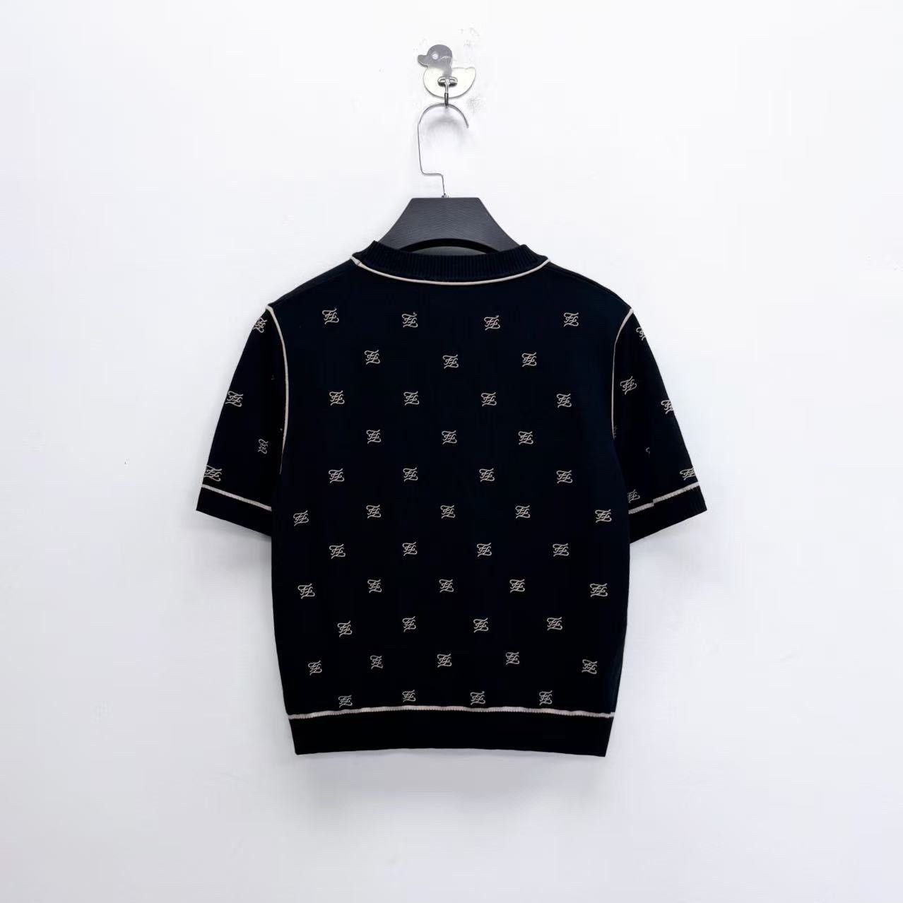 Fendi Fendi Black Double F Embroidered Knit Top Size M / US 6-8 / IT 42-44 - 2 Thumbnail