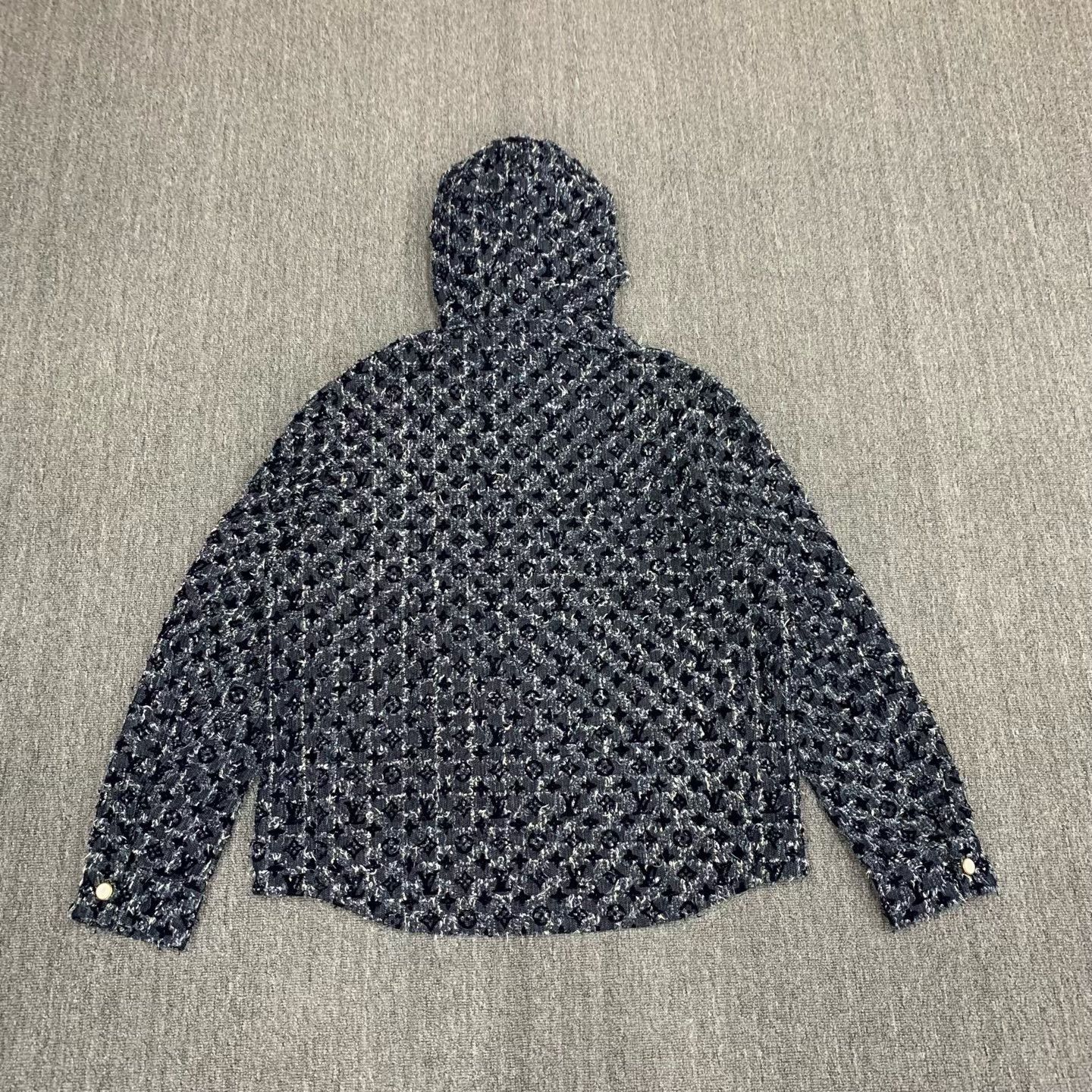 Louis Vuitton LV Blue Flocked Monogram Print Coat Size US M / EU 48-50 / 2 - 2 Thumbnail