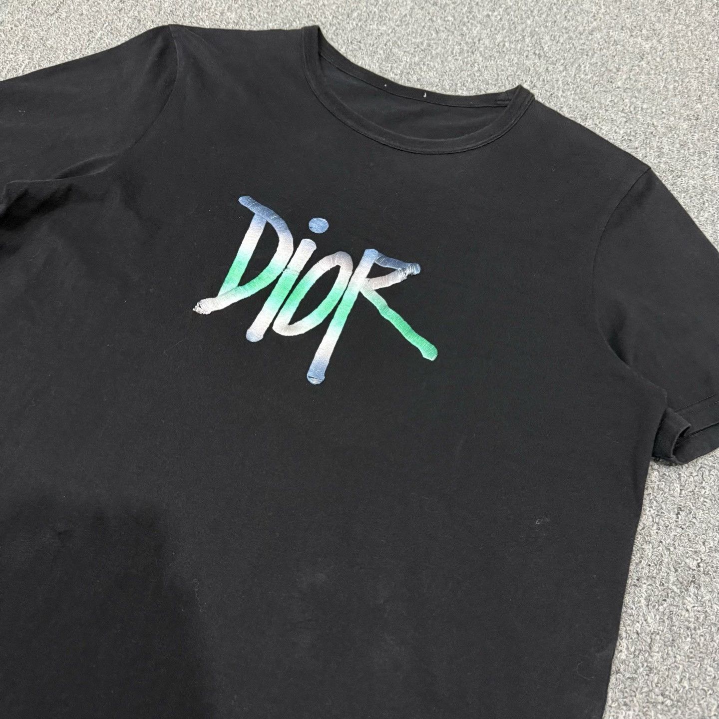 Dior Dior Black Gradient Embroidery Tee Size US L / EU 52-54 / 3 - 3 Thumbnail