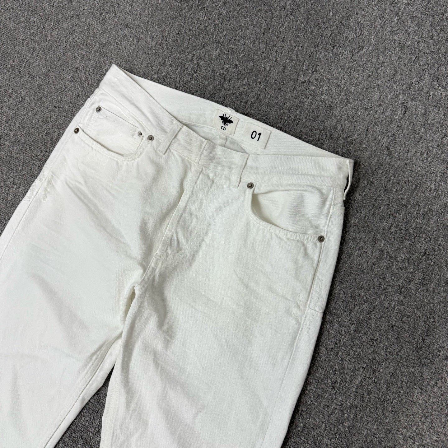 Dior Dior White Ribbon Rolled Hem Jeans Size 38" / US 16 / IT 52 - 3 Thumbnail
