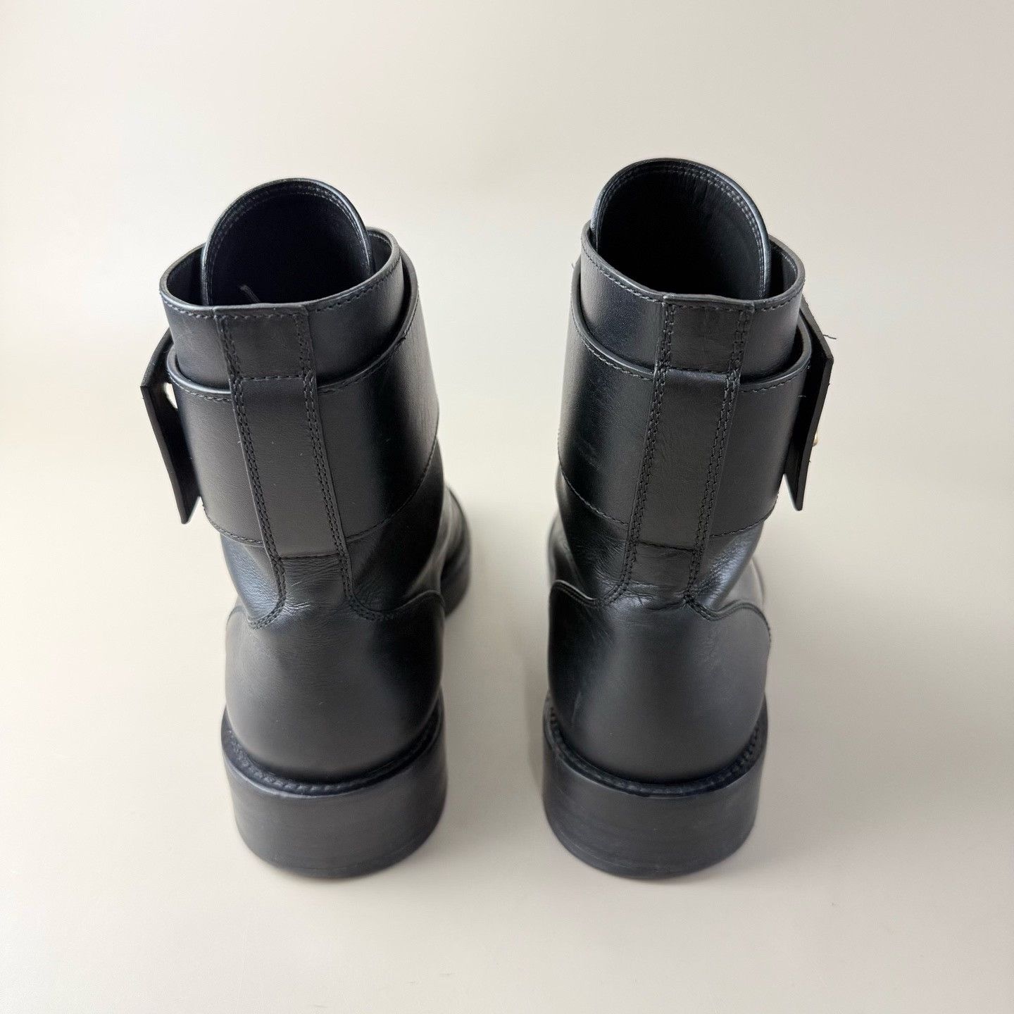 Louis Vuitton LV Black Gold Strap Lock Ankle Boots Size US 4.5 / IT 34.5 - 3 Thumbnail