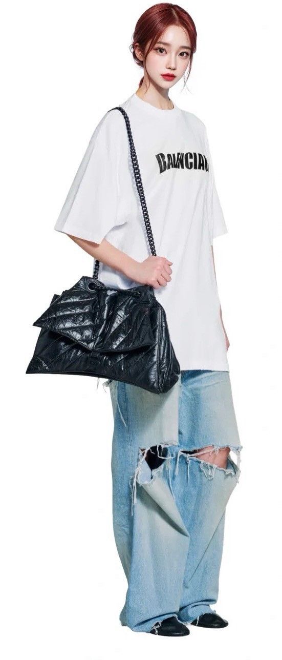 Balenciaga Balenciaga White Distressed Logo Short Sleeve Size XXS / US 00 / IT 34 - 5 Thumbnail