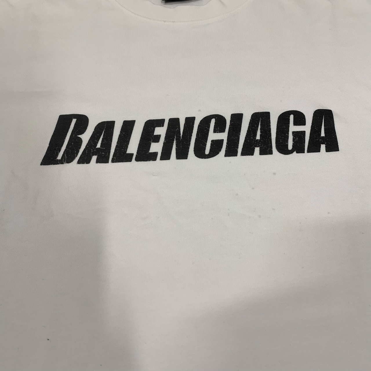 Balenciaga Balenciaga White Distressed Logo Short Sleeve Size XXS / US 00 / IT 34 - 8 Thumbnail