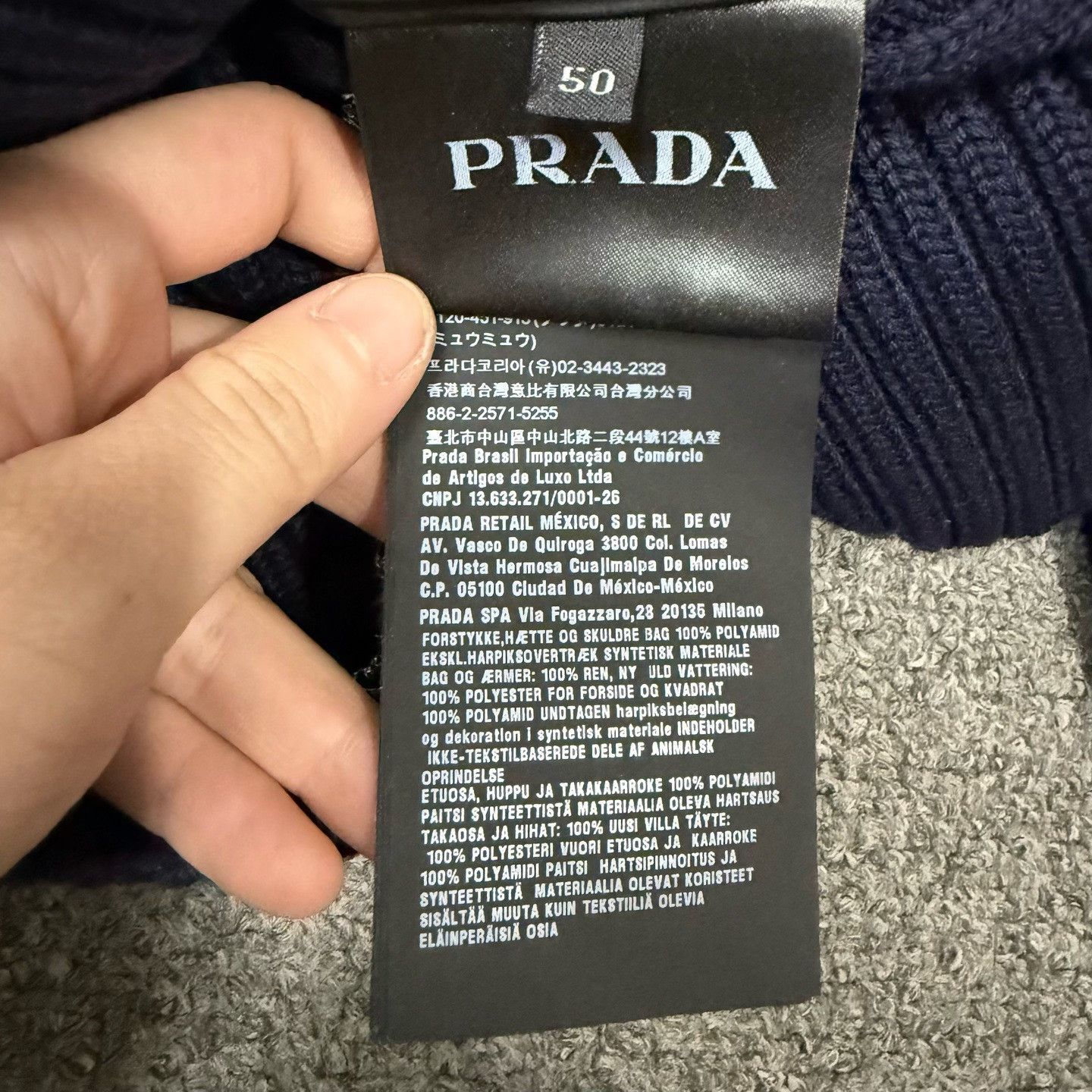 Prada Prada Navy Nylon Knit Triangle Logo Jacket Size US M / EU 48-50 / 2 - 4 Thumbnail