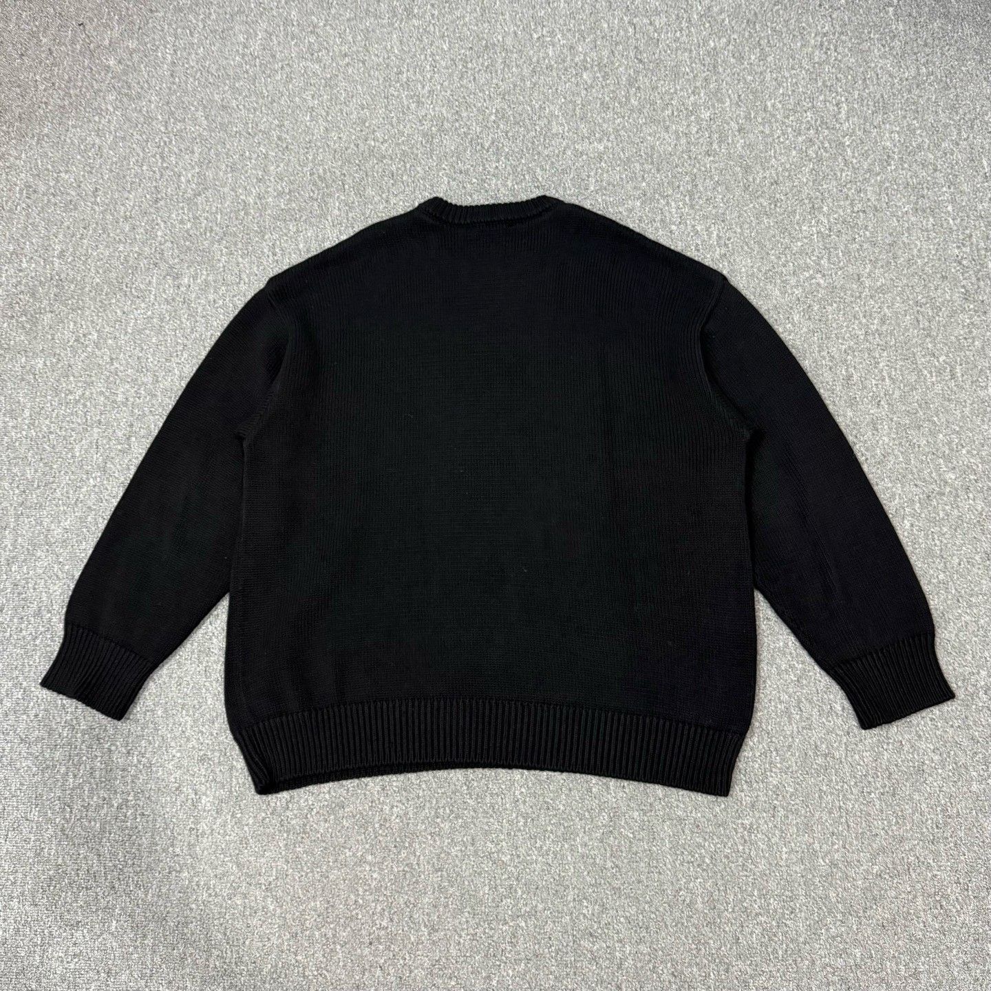 Balenciaga Balenciaga Black Letter Rhinestone Crewneck Knit Sweater Size L / US 10 / IT 46 - 2 Thumbnail