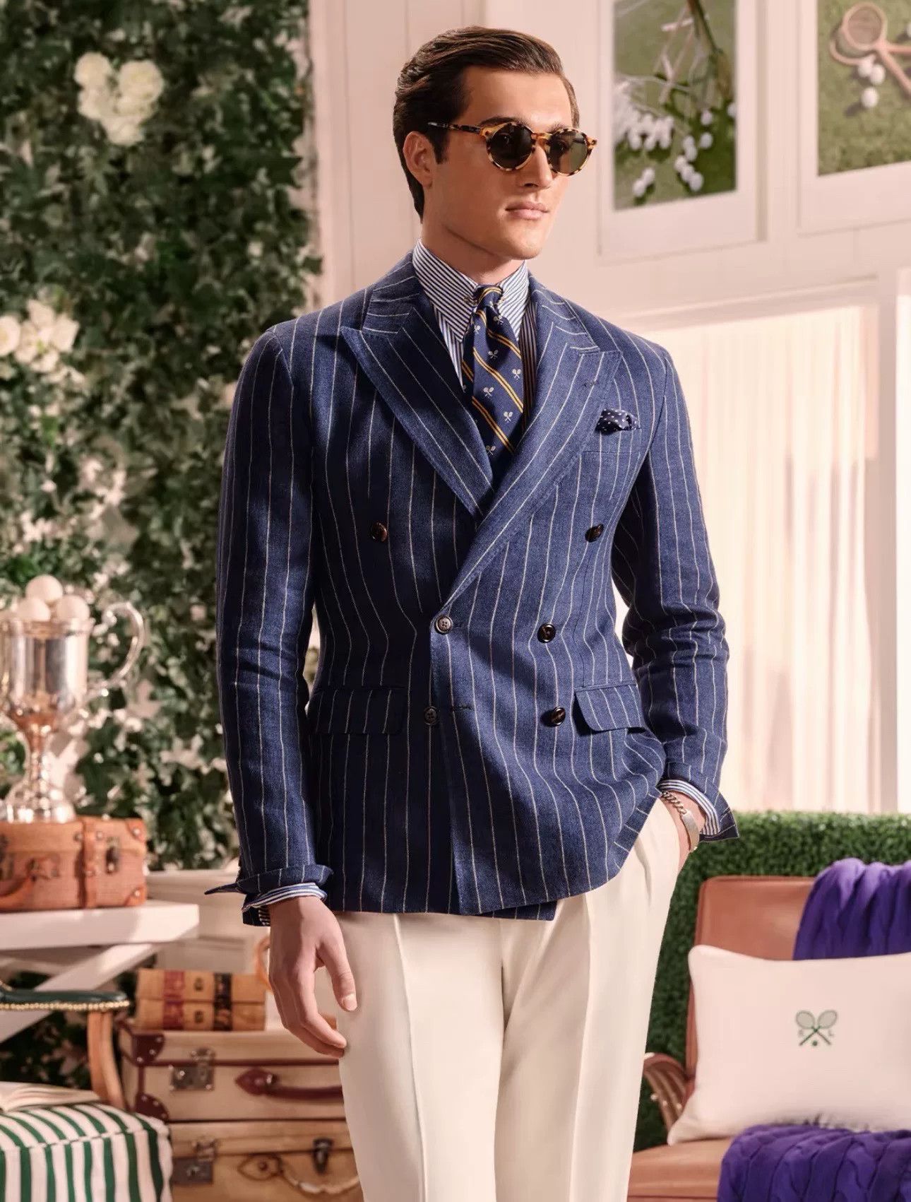 Brunello Cucinelli Brunello Cucinelli Blue-Gray Pinstripe Suit Jacket Size US XXS / EU 40 - 7 Thumbnail