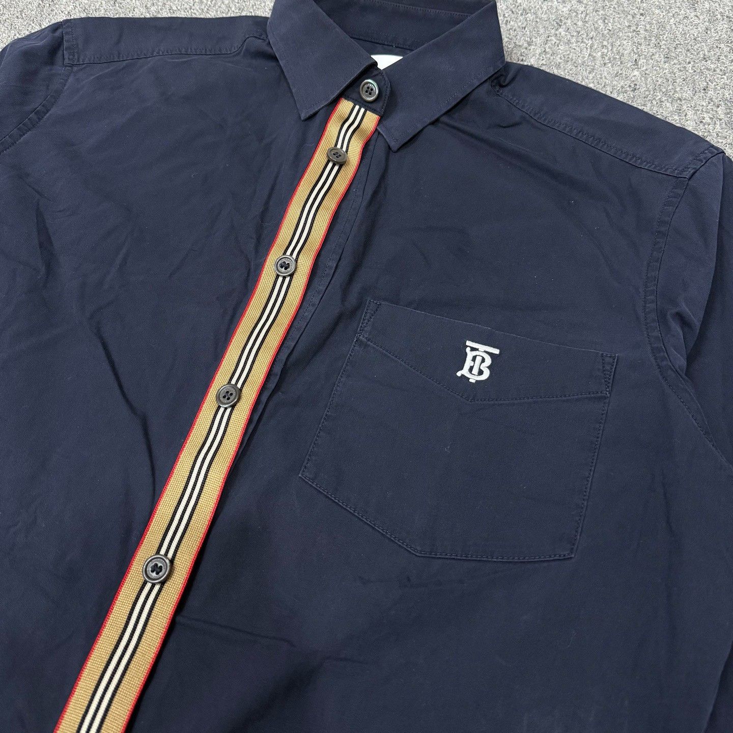 Burberry Burberry Blue Striped Paneled Shirt Size US M / EU 48-50 / 2 - 3 Thumbnail