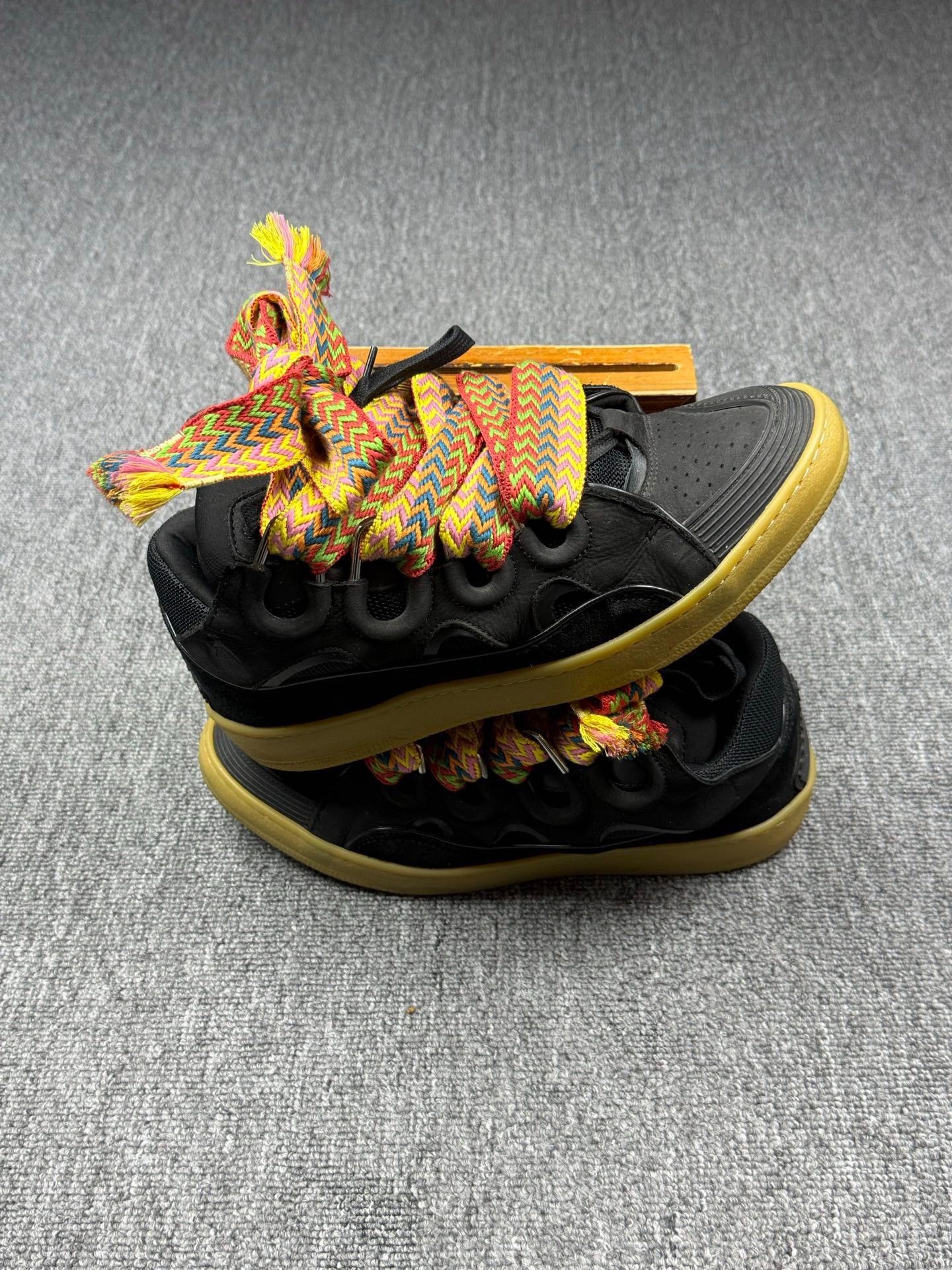 Lanvin Lanvin Patchwork Black Lowtop Sneakers 9 Men Size US 9 / EU 42 - 2 Thumbnail