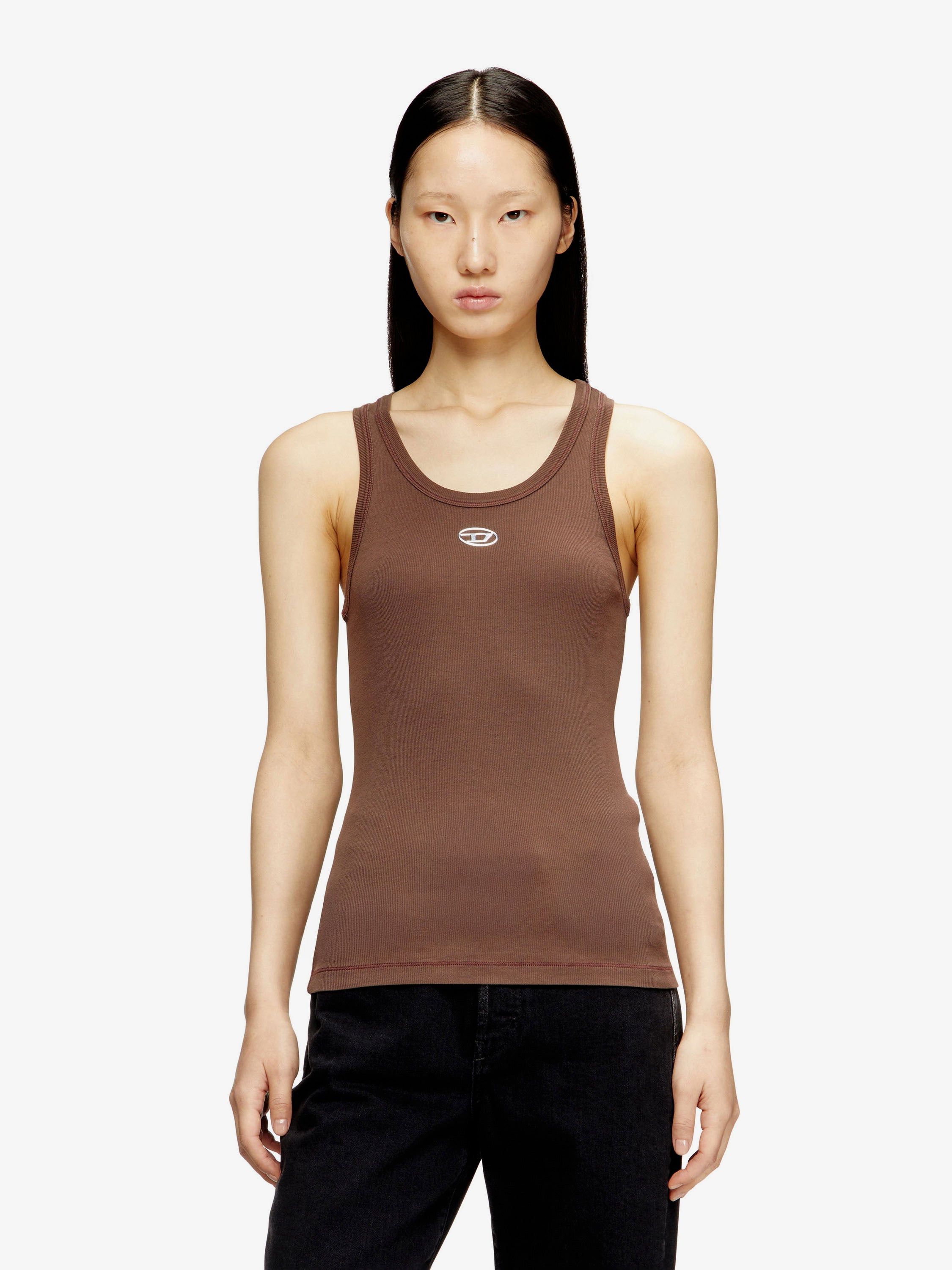 Diesel Slim-Fit Ribbed Tank Top With Metal Oval D Logo Size S / US 4 / IT 40 - 3 Thumbnail
