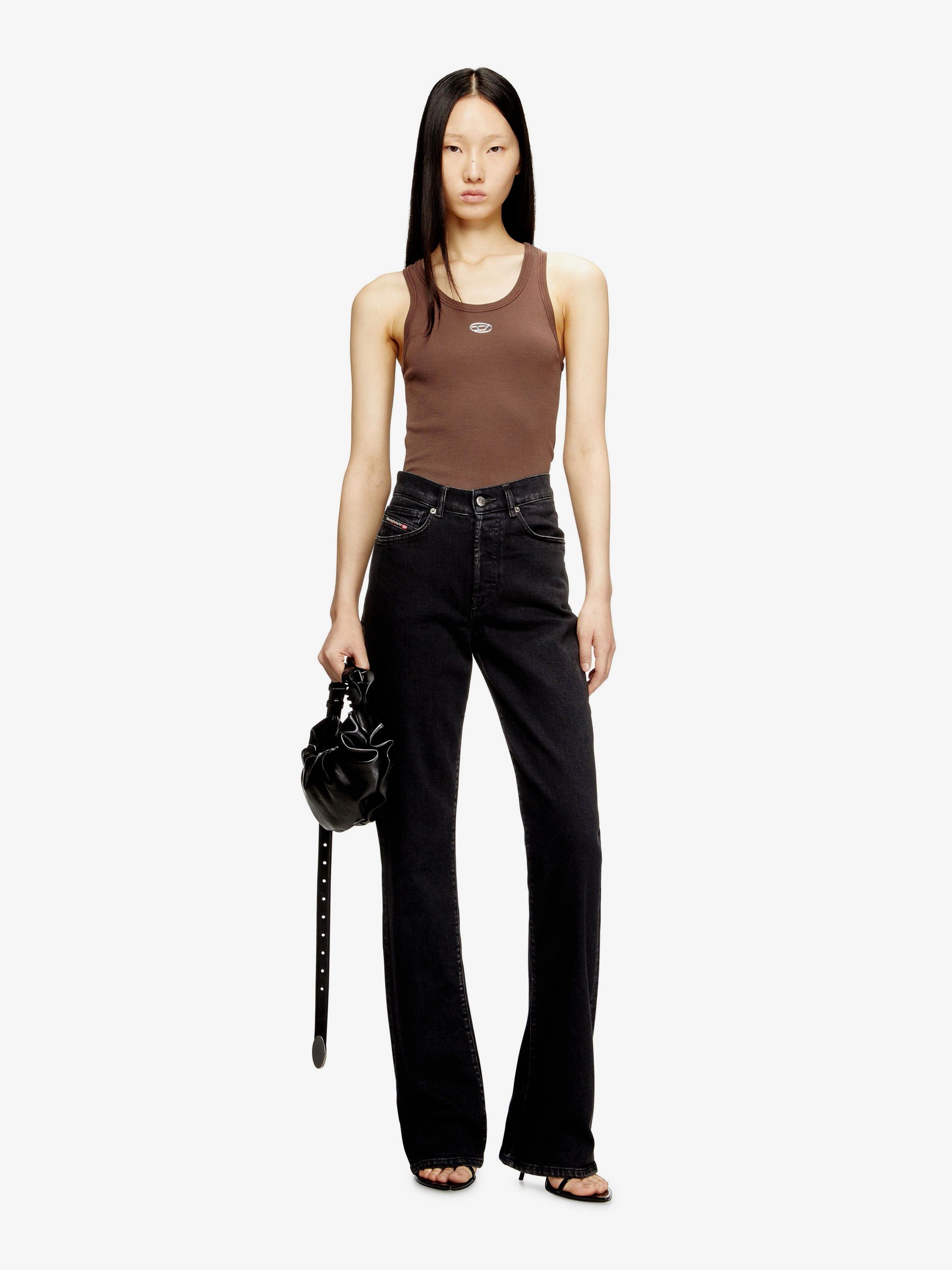 Diesel Slim-Fit Ribbed Tank Top With Metal Oval D Logo Size S / US 4 / IT 40 - 2 Thumbnail