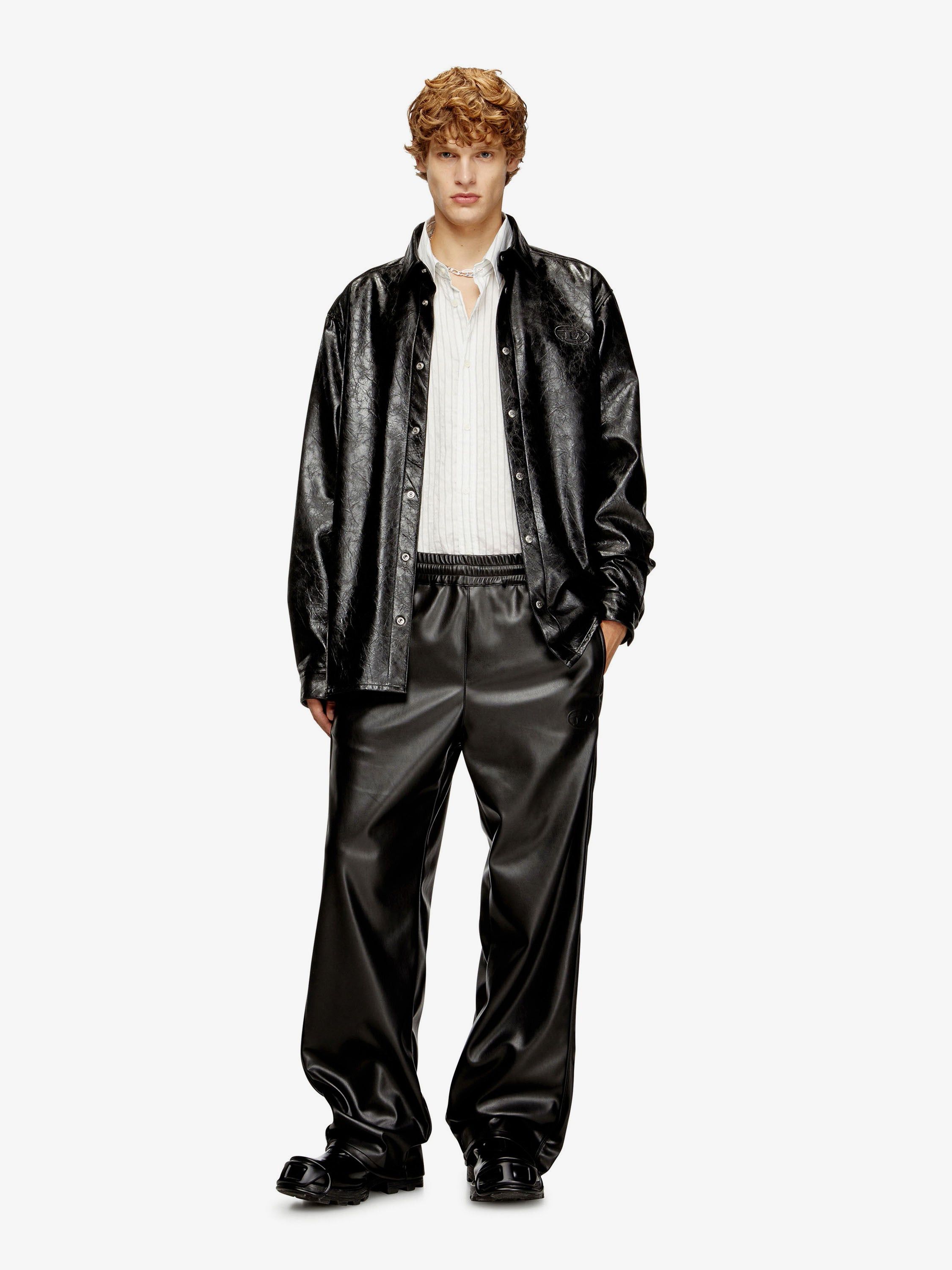 Diesel S-Simply-Qmbu Faux-Leather Shirt Size US M / EU 48-50 / 2 - 2 Thumbnail