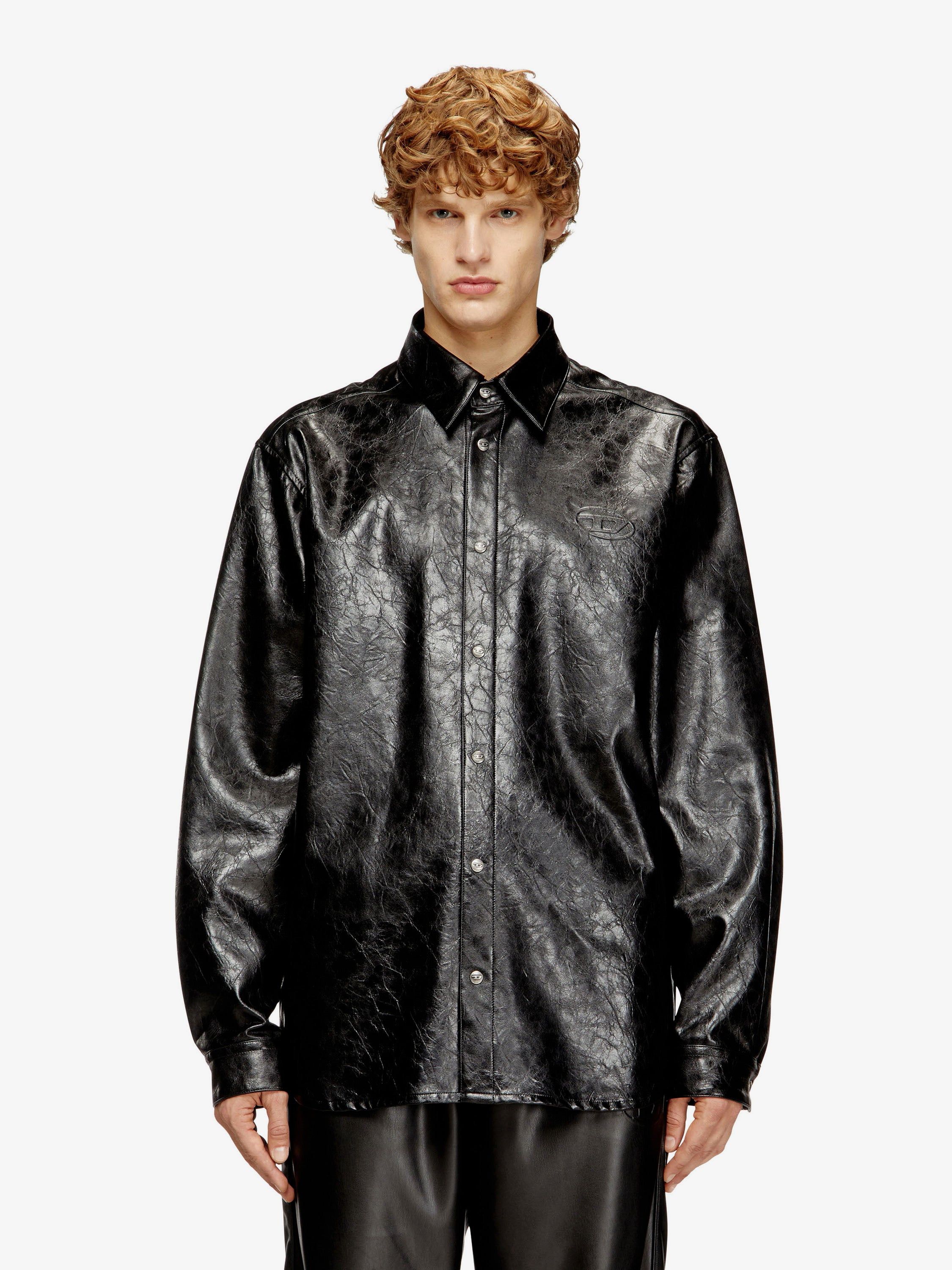 Diesel S-Simply-Qmbu Faux-Leather Shirt Size US M / EU 48-50 / 2 - 3 Thumbnail