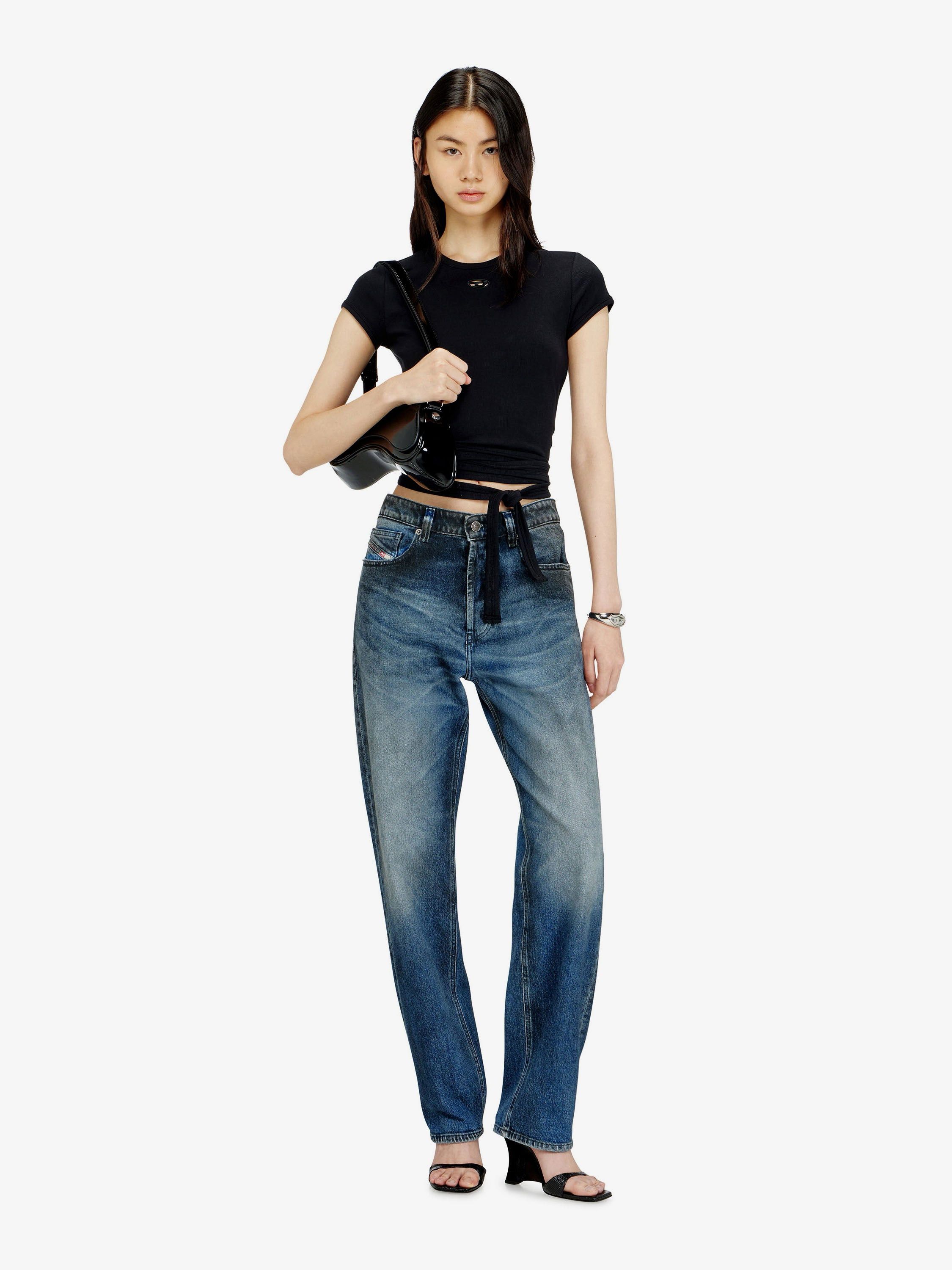Diesel T-Bunny-Tail-S1 Cotton T-Shirt With Tie Bands Size L / US 10 / IT 46 - 2 Thumbnail