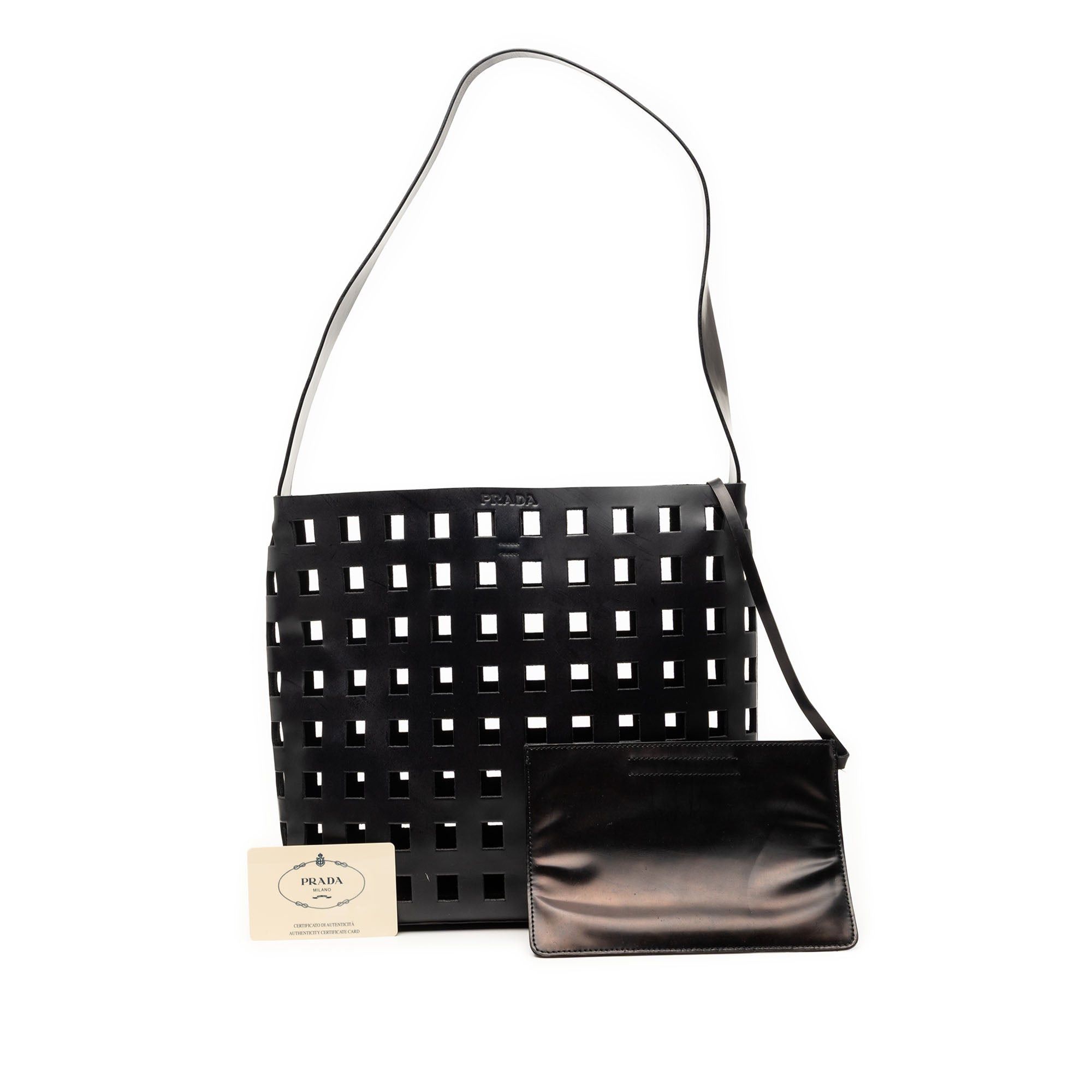 Prada Perforated Leather Shoulder Bag Size ONE SIZE - 7 Thumbnail