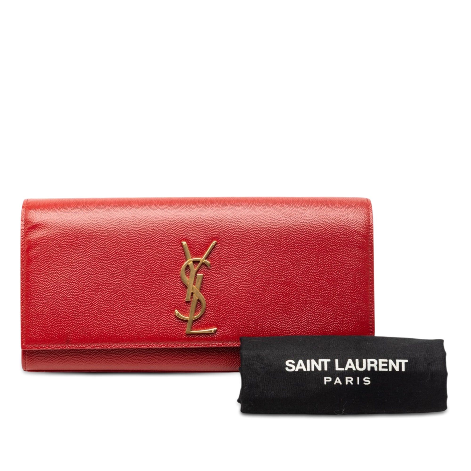 Saint Laurent Paris Grain de Poudre Monogram Cassandre Clutch Size ONE SIZE - 8 Thumbnail