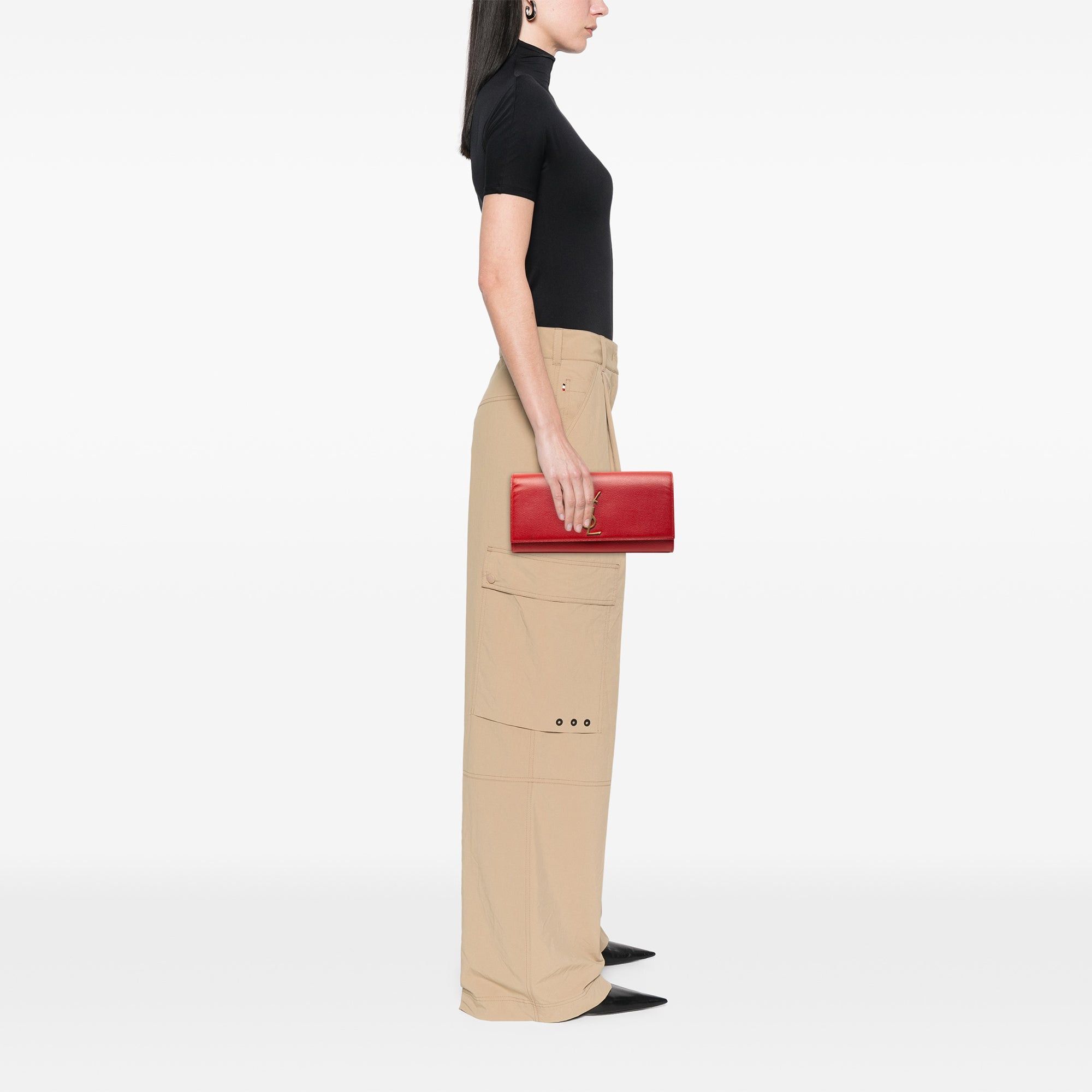 Saint Laurent Paris Grain de Poudre Monogram Cassandre Clutch Size ONE SIZE - 7 Thumbnail
