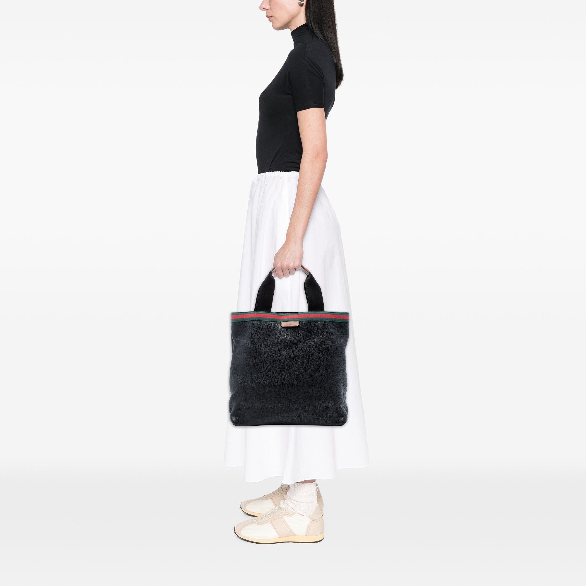 Gucci Leather Web Tote Size ONE SIZE - 7 Thumbnail