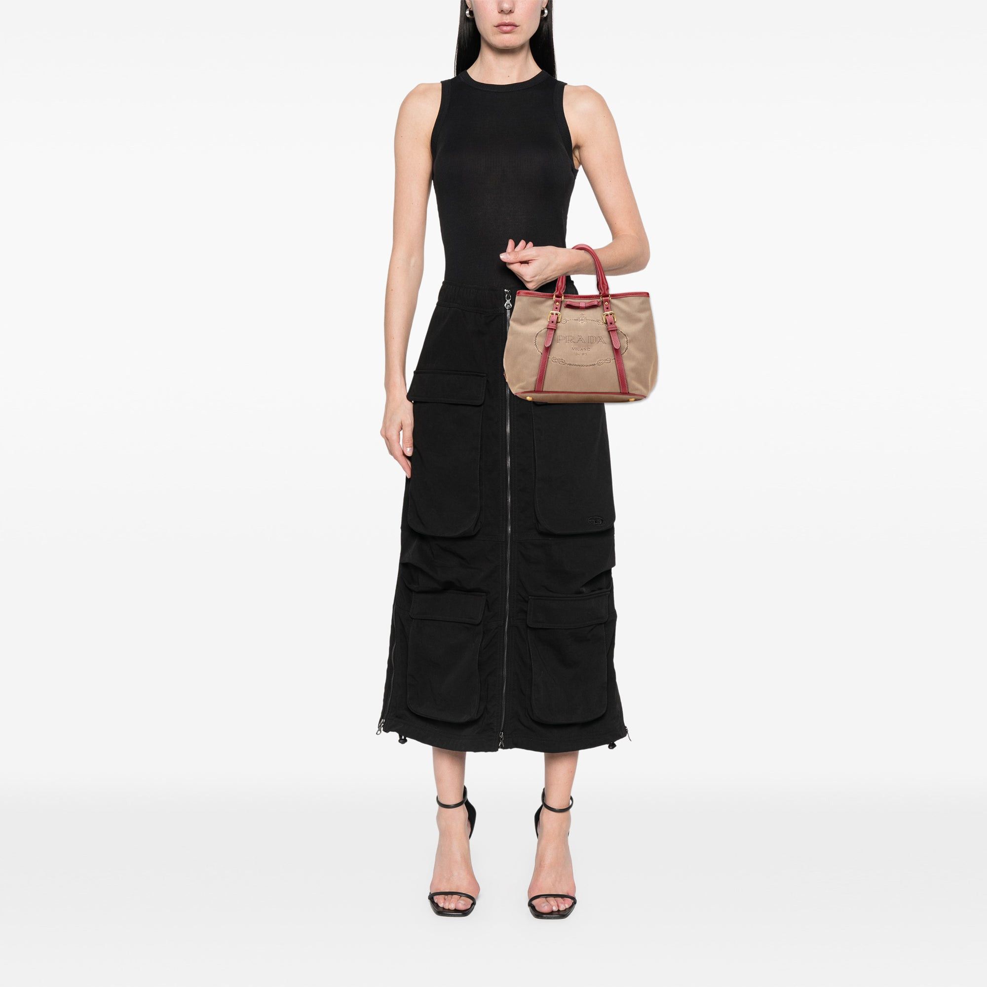 Prada Canvas Canapa Logo Bow Satchel Size ONE SIZE - 10 Thumbnail