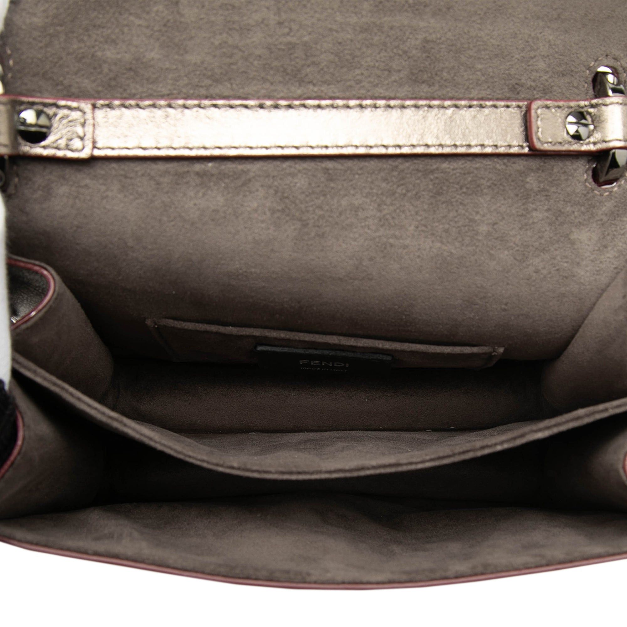 Fendi Mini Scalloped Metallic Studded Leather Kan I Crossbody Size ONE SIZE - 4 Thumbnail
