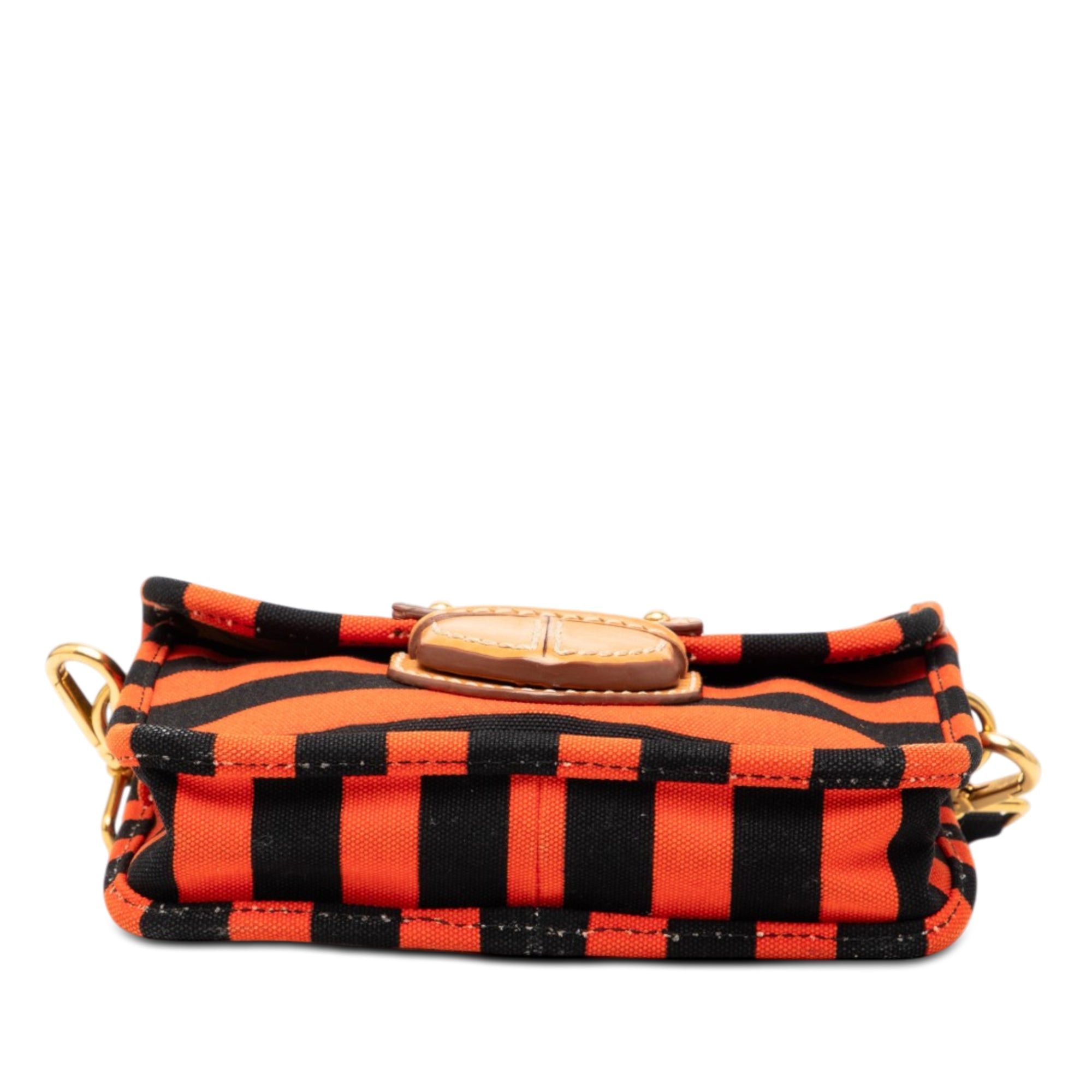 Prada Canvas Canapa Righe Striped Messenger Bag Size ONE SIZE - 3 Thumbnail
