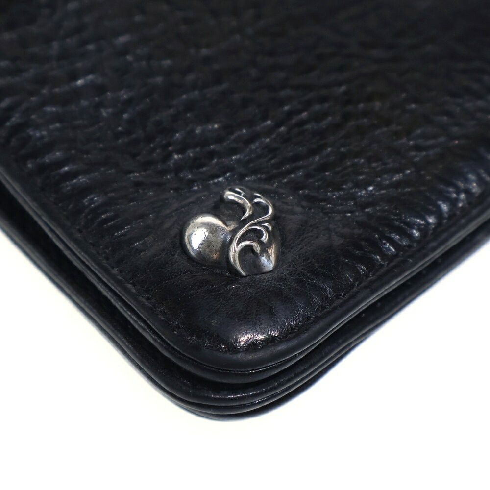 Chrome Hearts Chrome Hearts 1 Zip Heart Leather Wallet With Button Size ONE SIZE - 4 Thumbnail